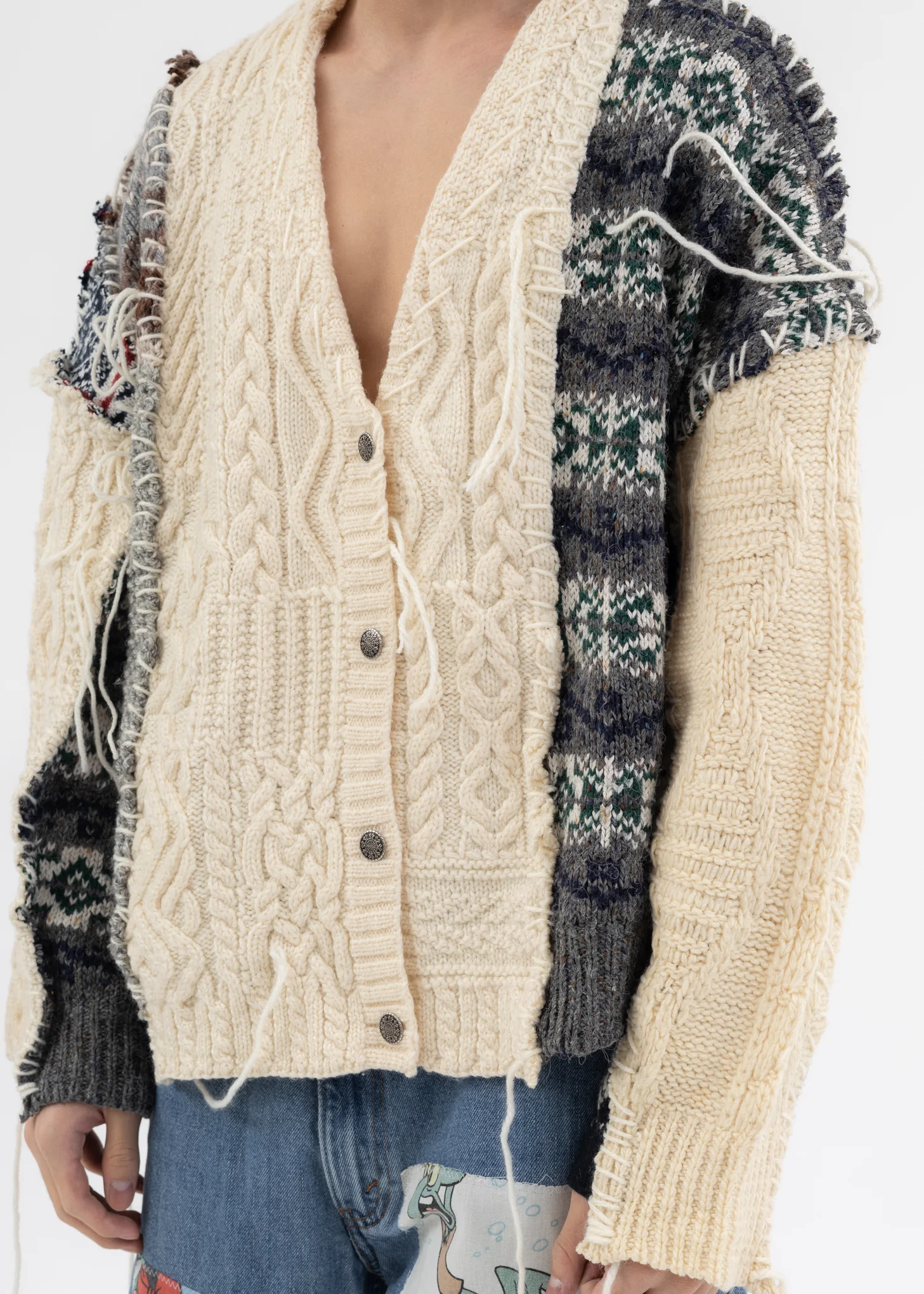 Nordic Collage Knit Cardigan -Style A - Image 4