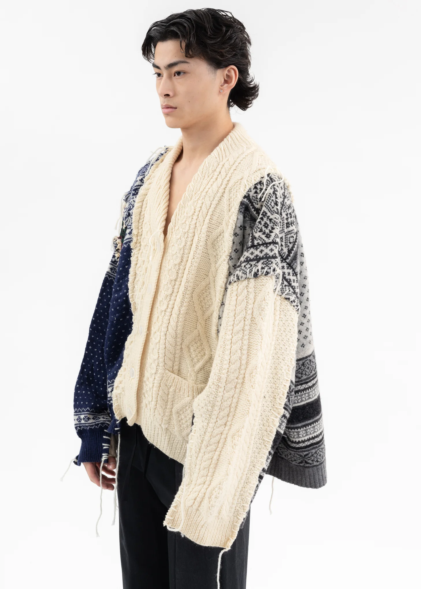 Nordic Collage Knit Cardigan -Style C - Image 3