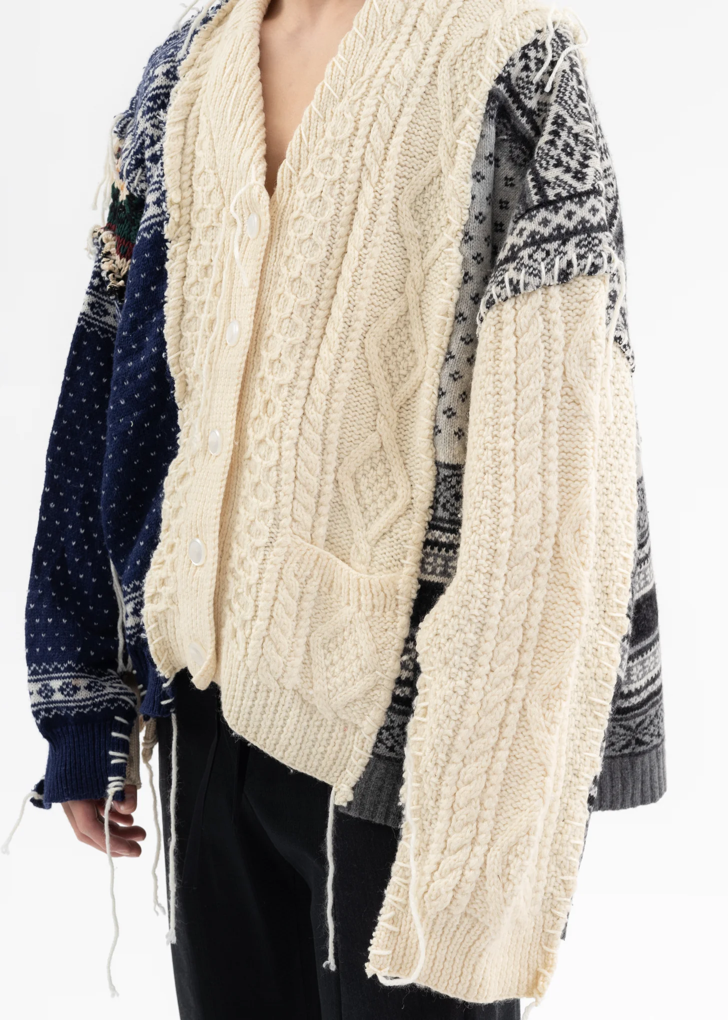 Nordic Collage Knit Cardigan -Style C - Image 4
