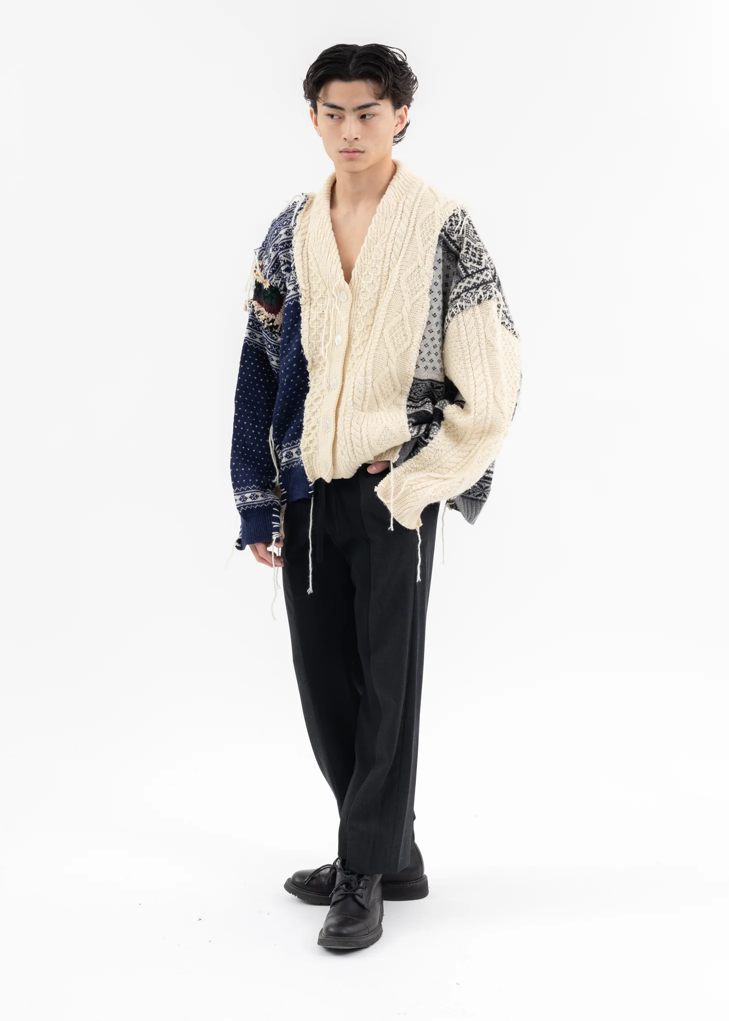 Nordic Collage Knit Cardigan -Style C - Image 5