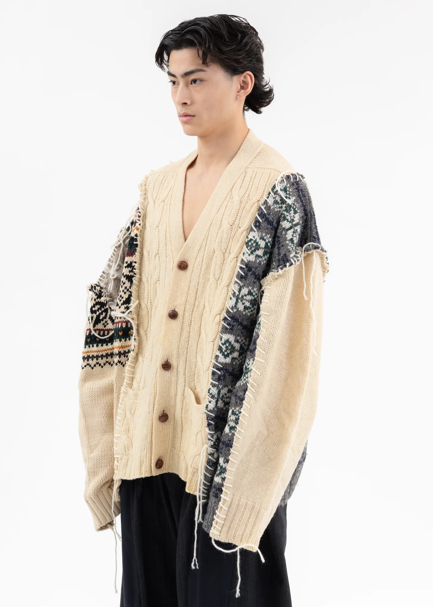 Nordic Collage Knit Cardigan -Style D - Image 3