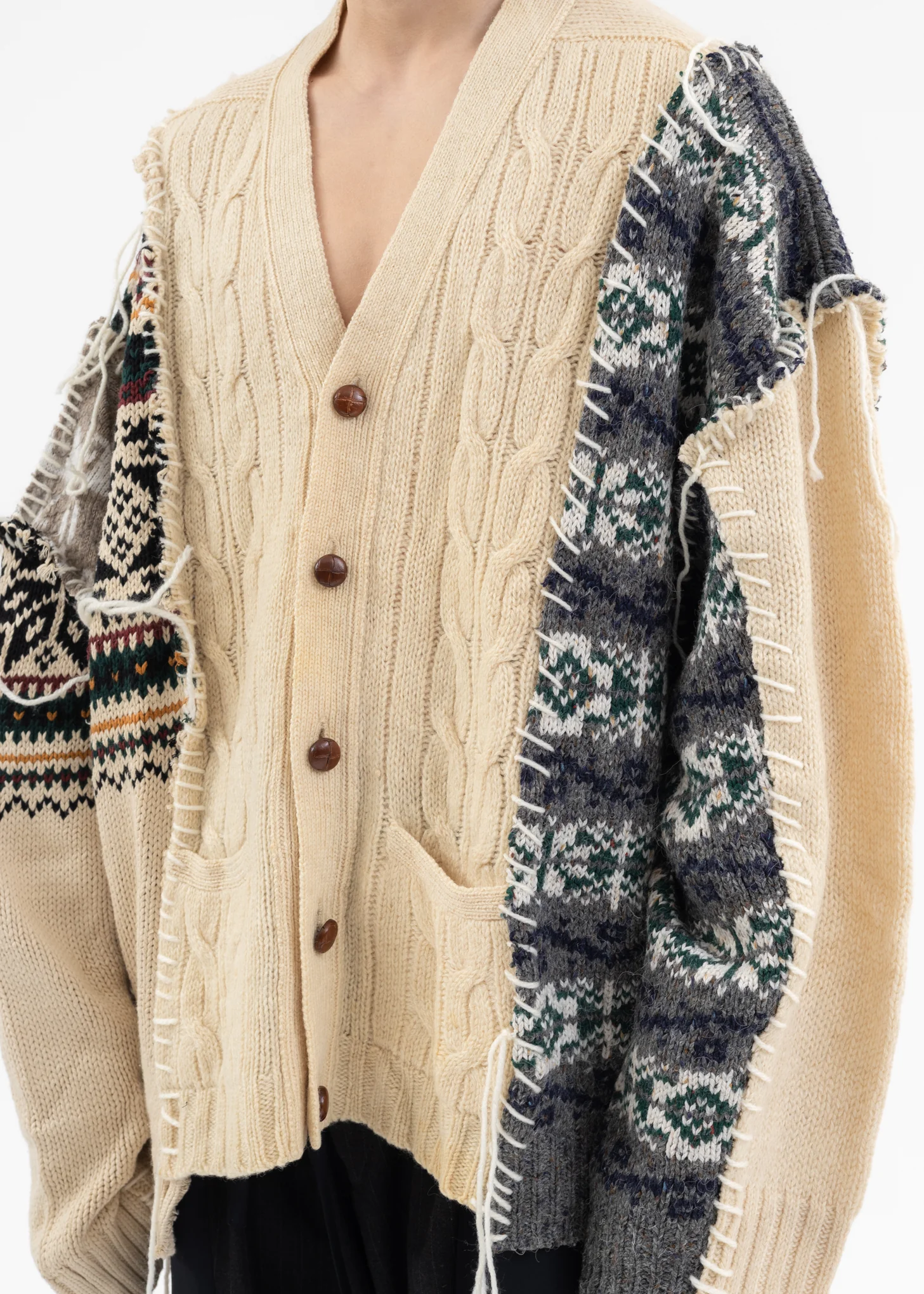 Nordic Collage Knit Cardigan -Style D - Image 5