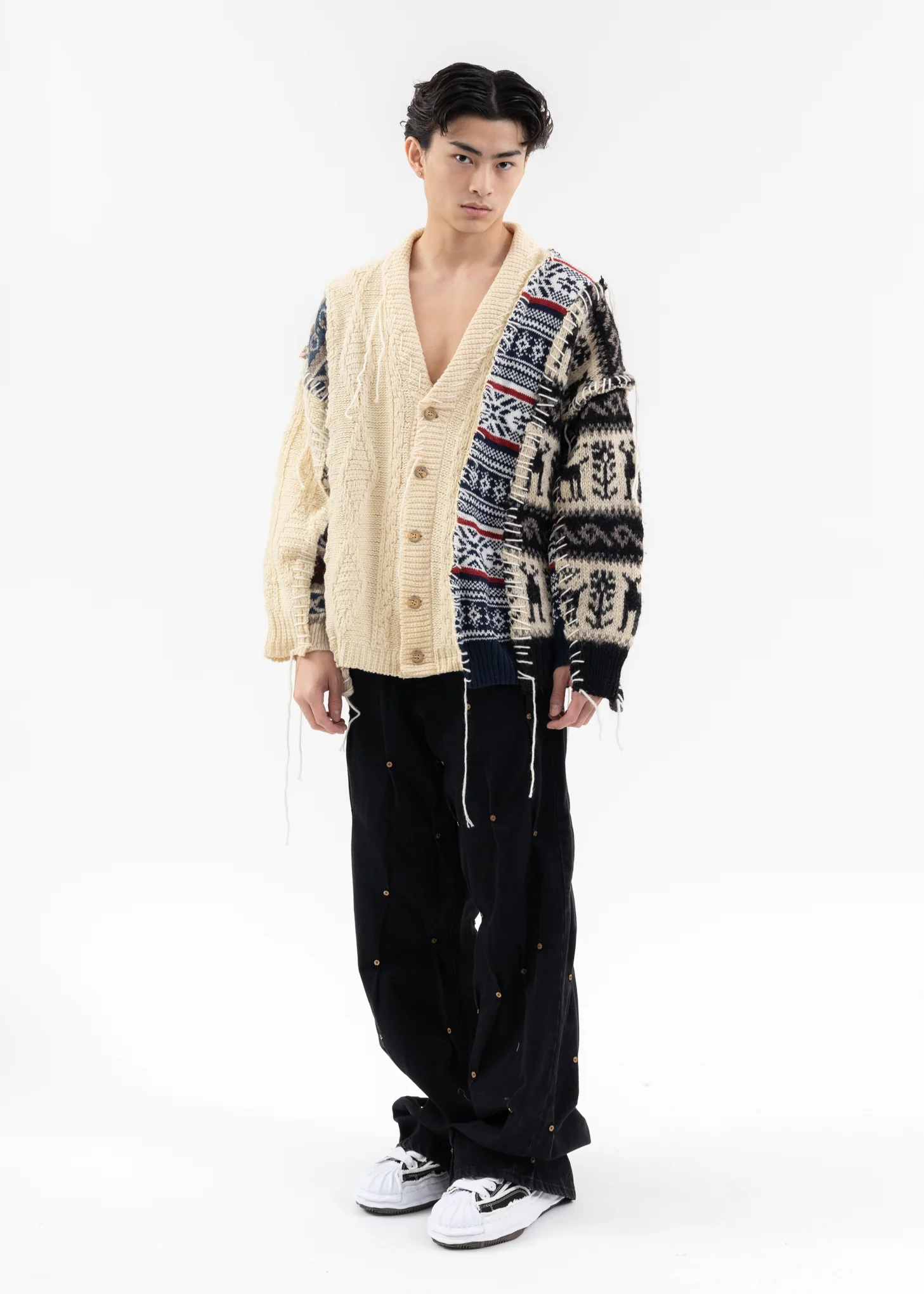 Nordic Collage Knit Cardigan -Style H - Image 5