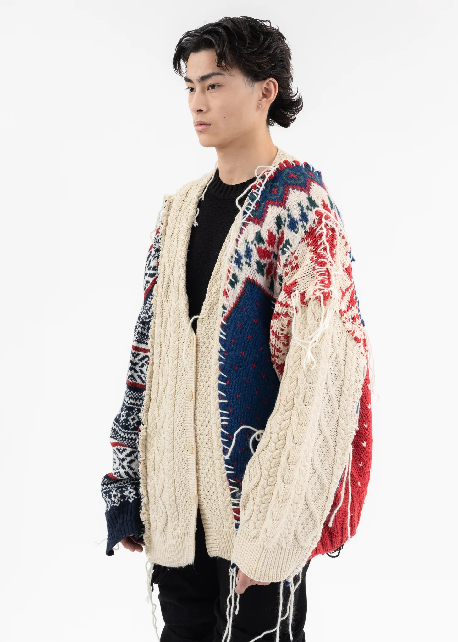 Nordic Collage Knit Cardigan -Style G - Image 3