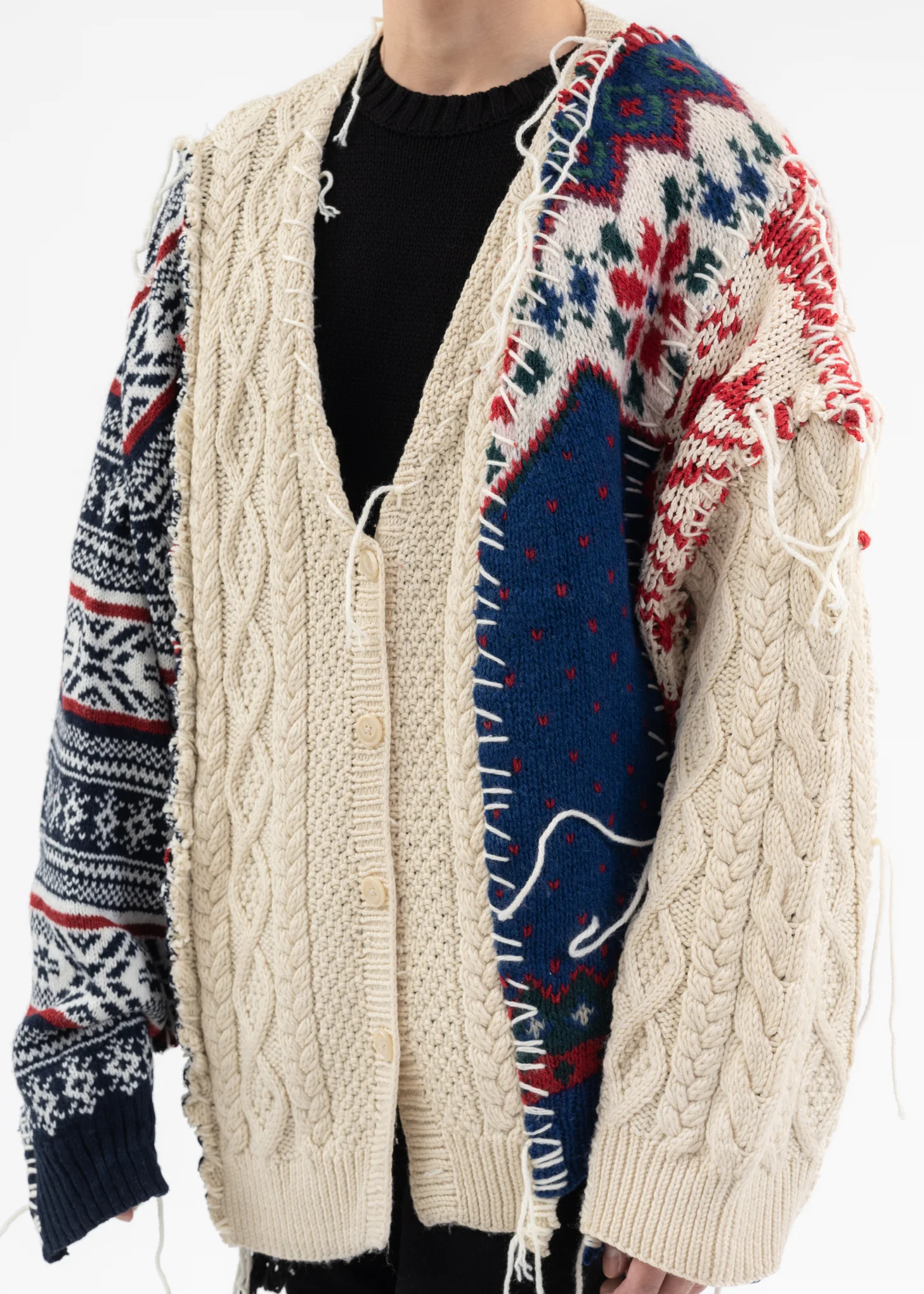 Nordic Collage Knit Cardigan -Style G - Image 5