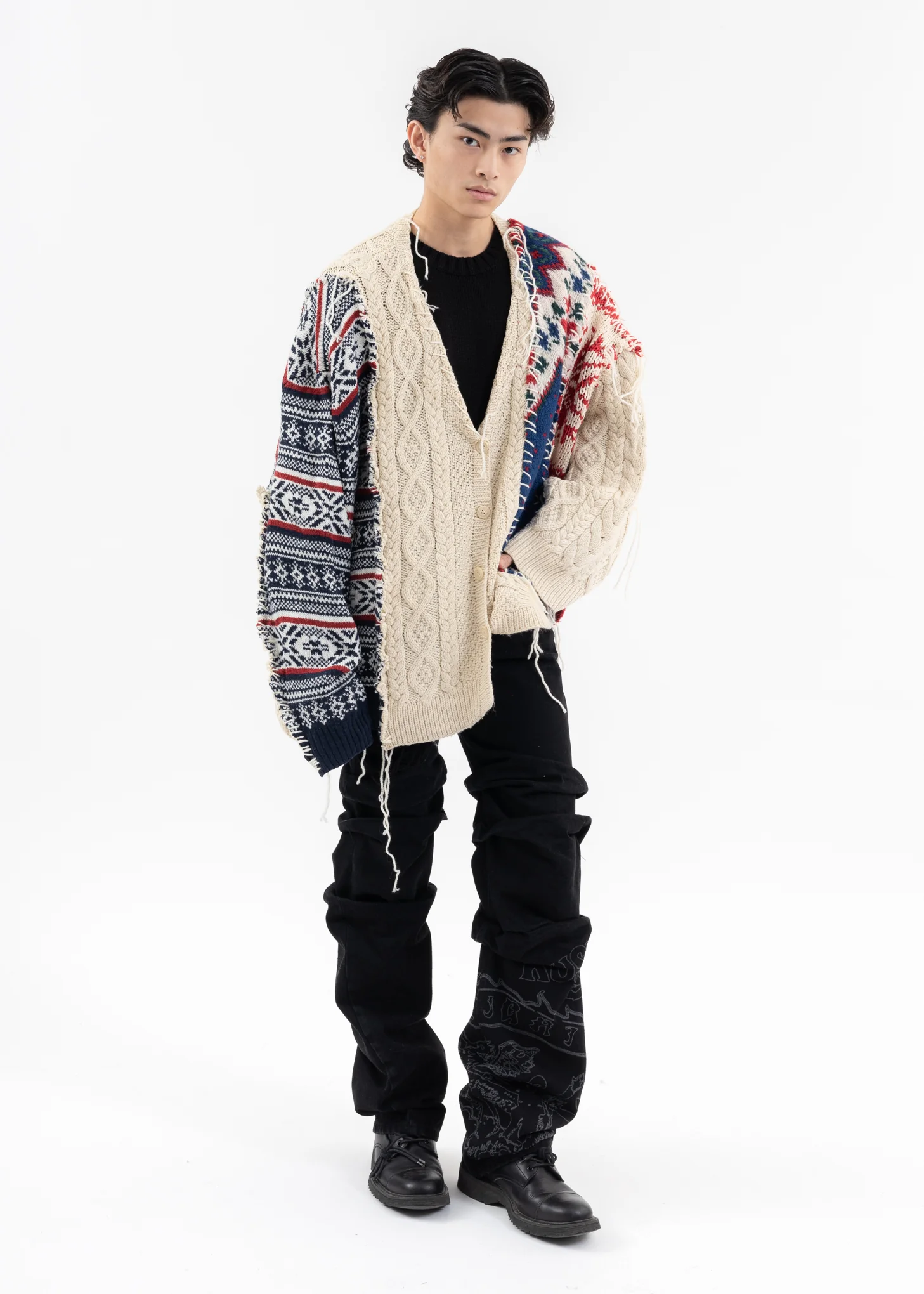 Nordic Collage Knit Cardigan -Style G - Image 6