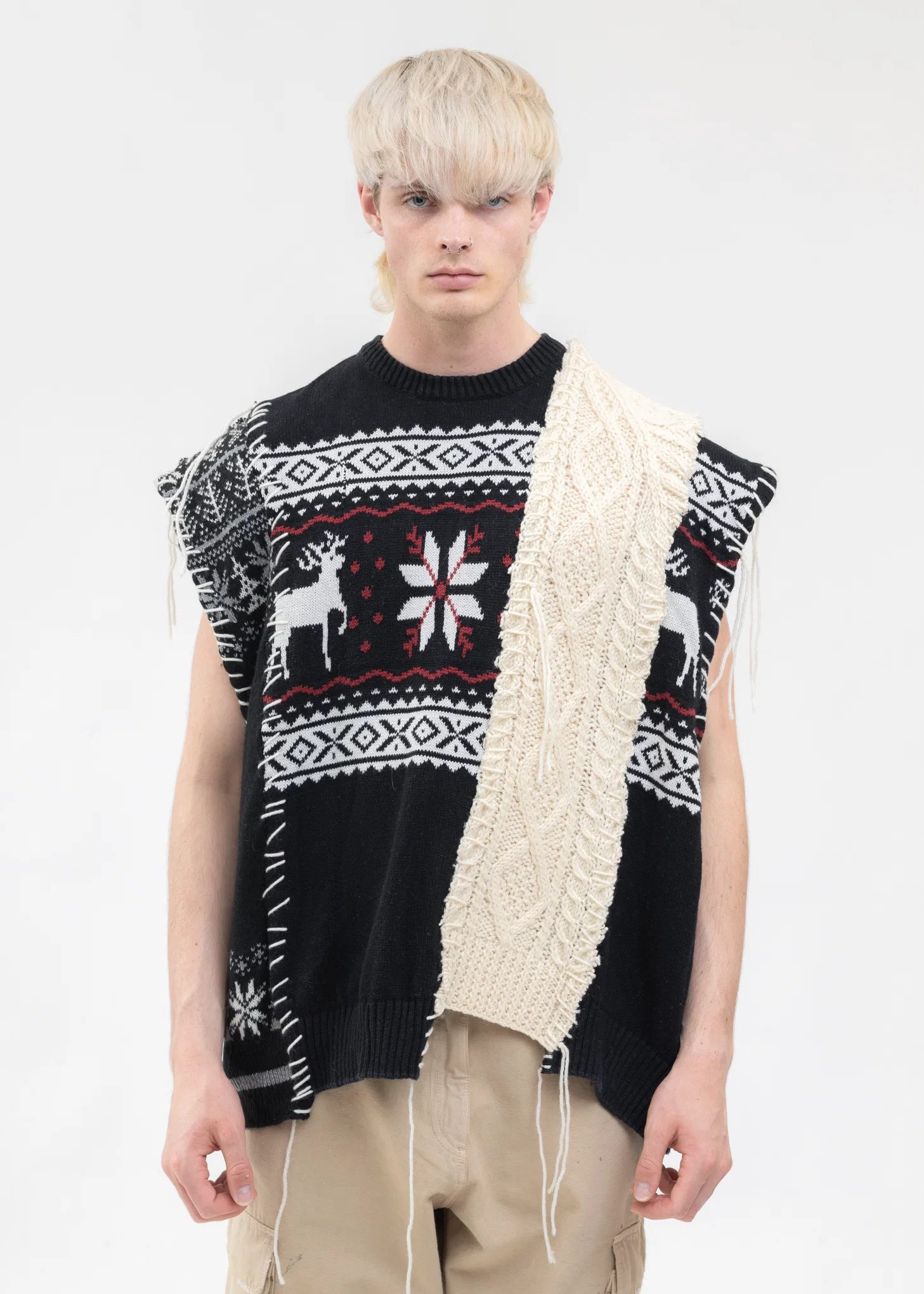 Nordic Collage Knit Vest -Style 2
