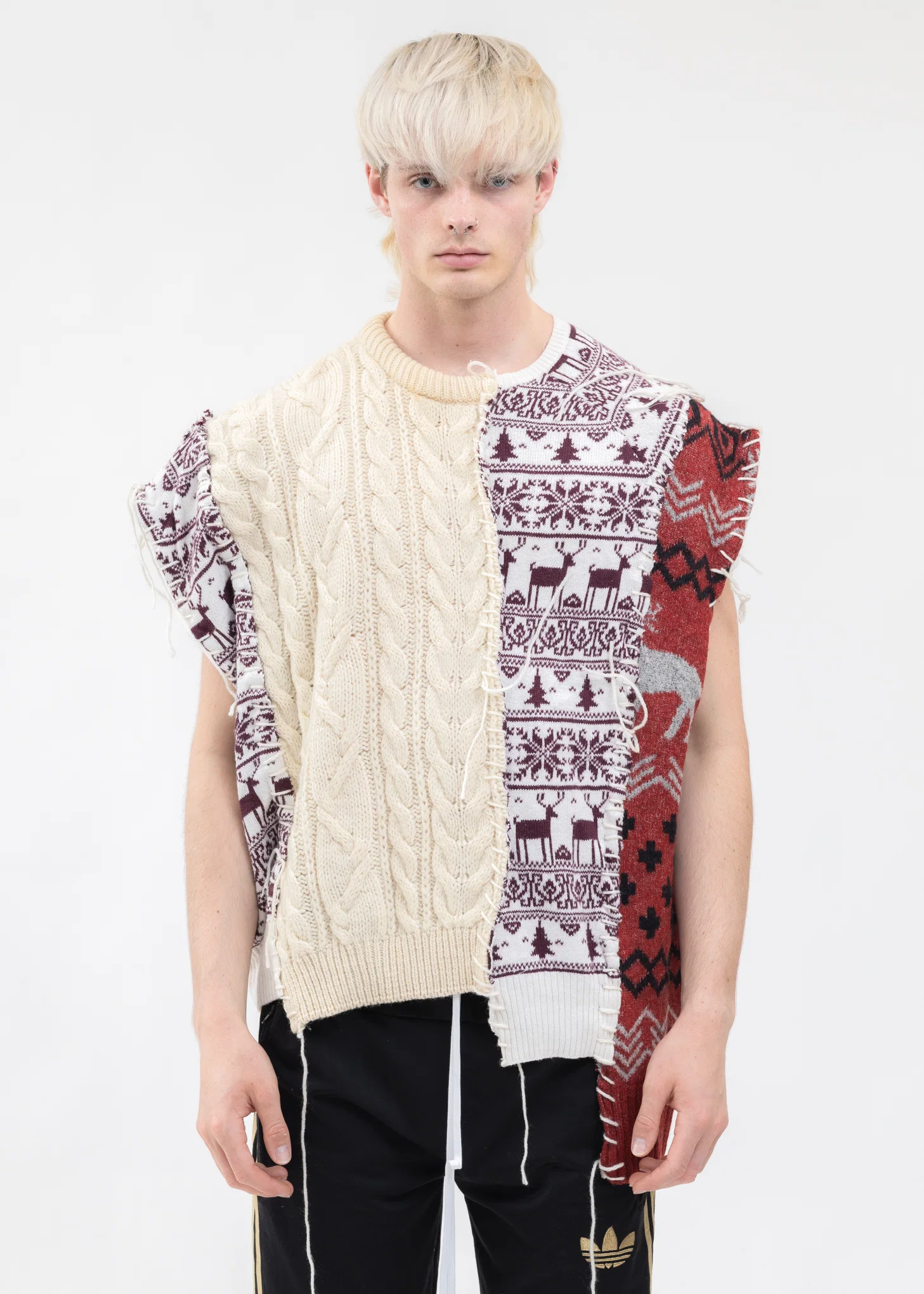 Nordic Collage Knit Vest -Style 3