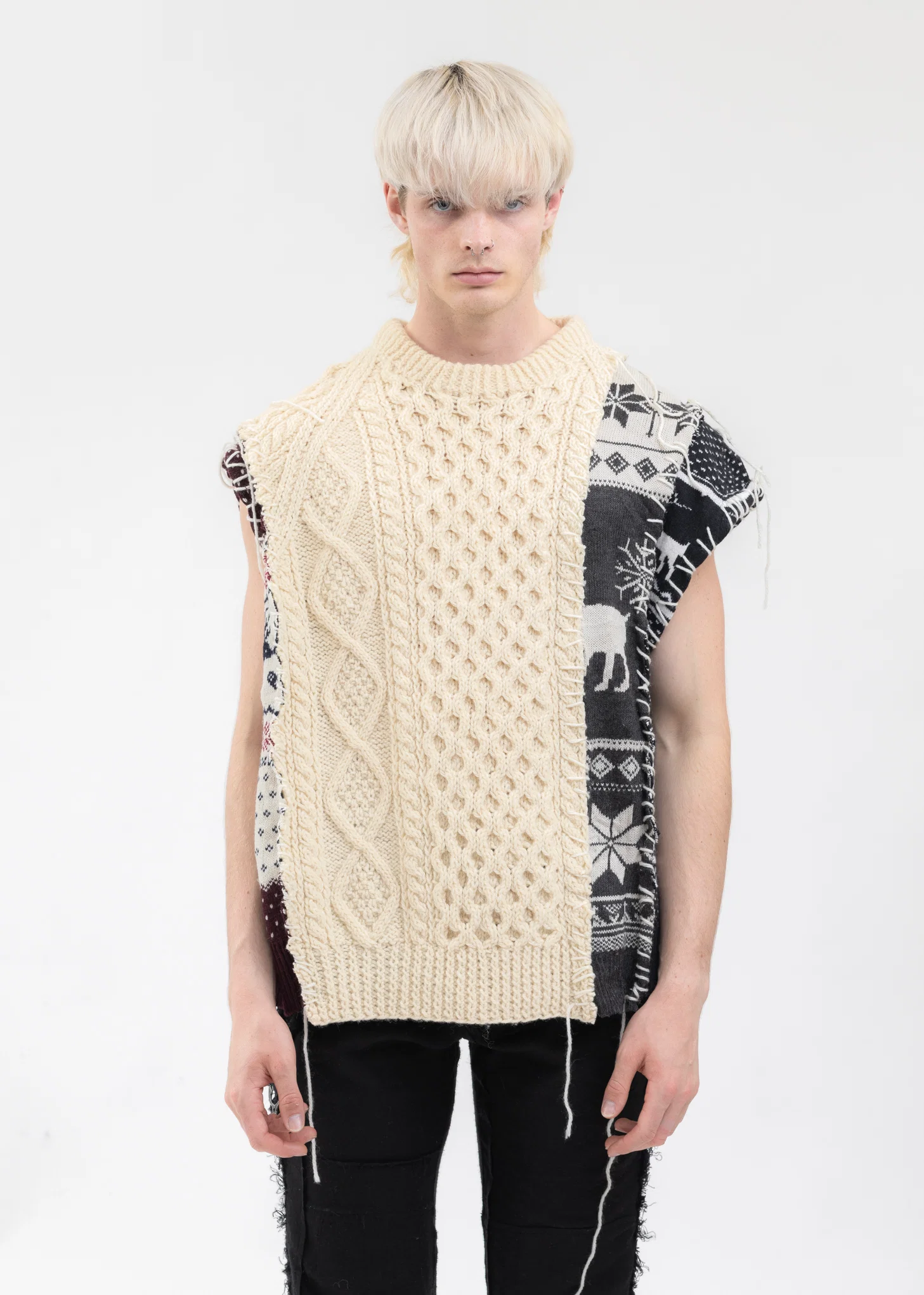 Nordic Collage Knit Vest -Style 4