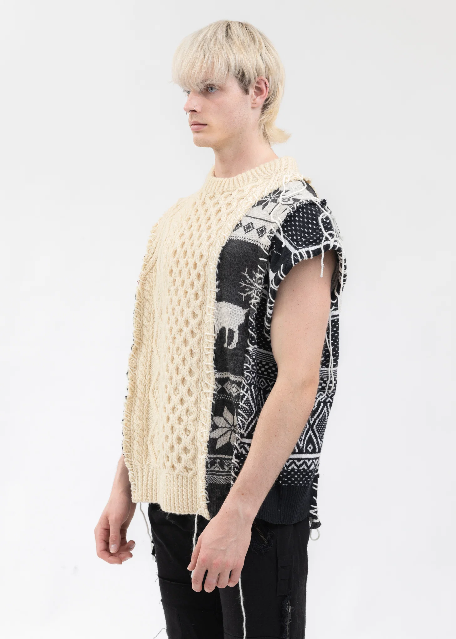 Nordic Collage Knit Vest -Style 4 - Image 3