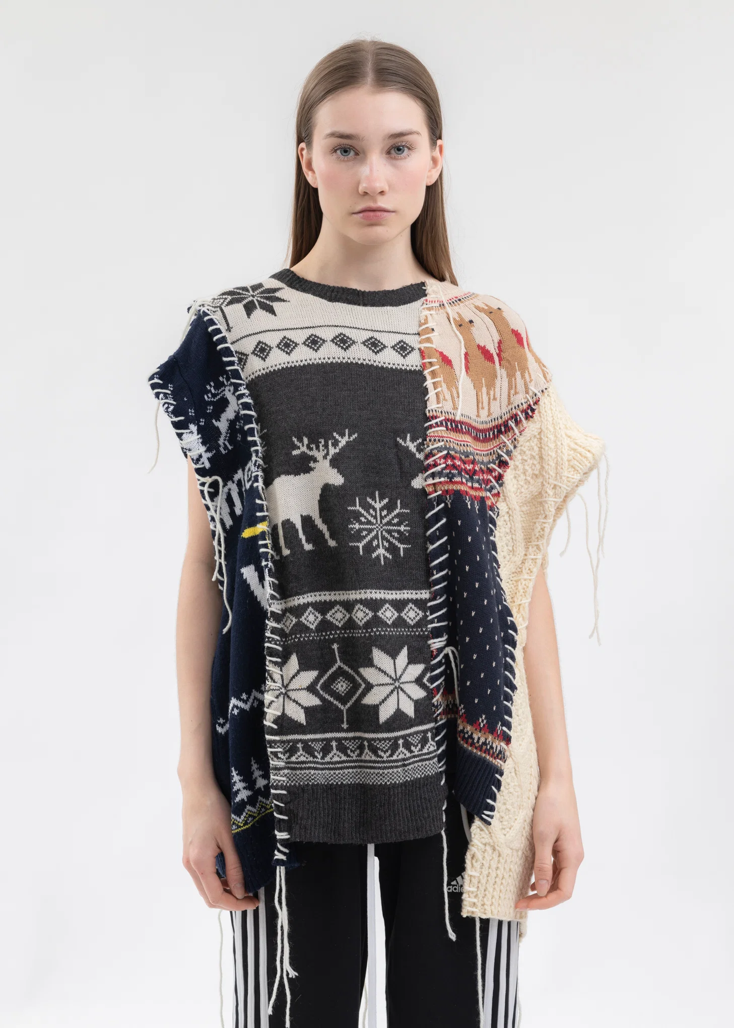 Nordic Collage Knit Vest -Style 1