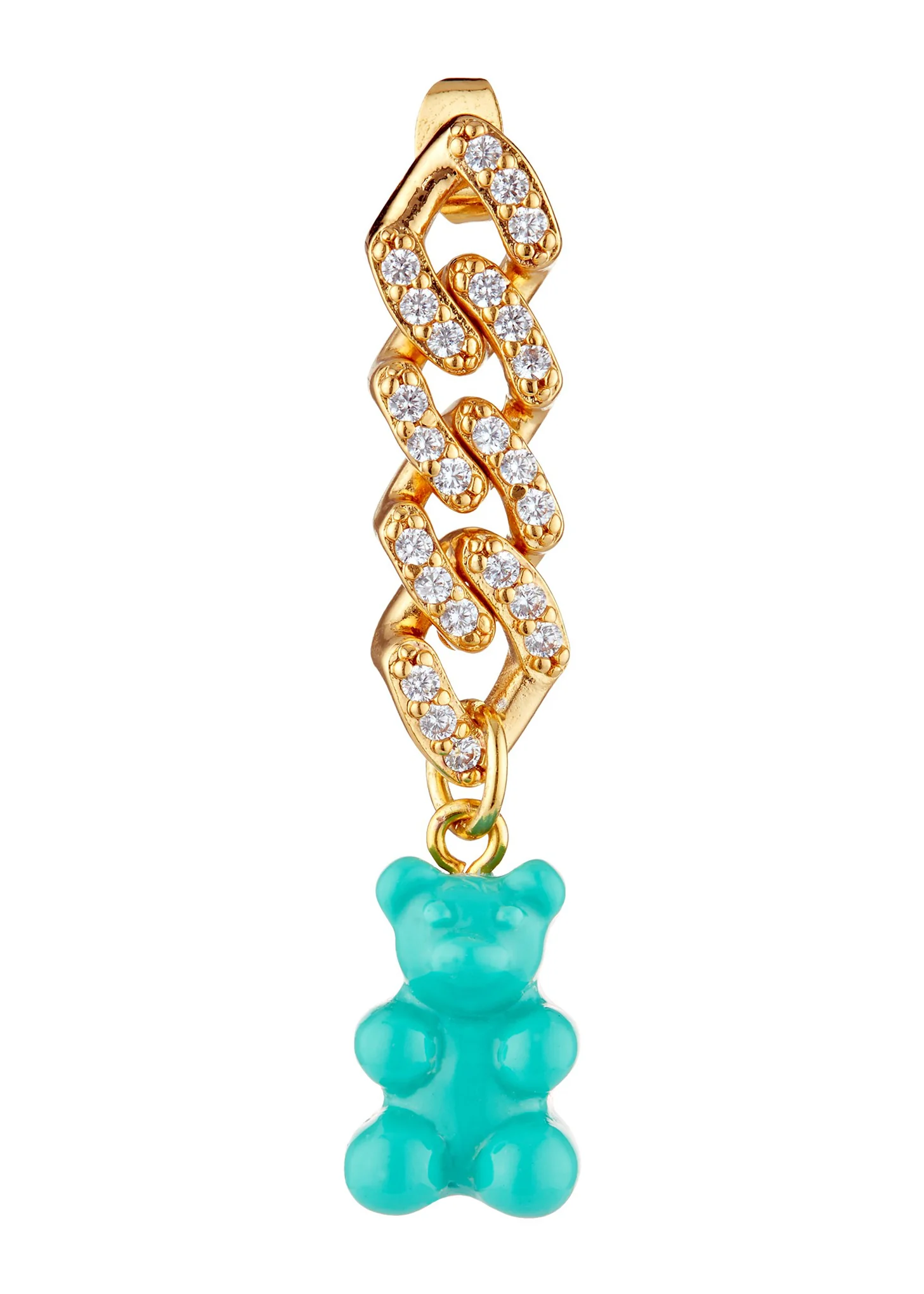 Nostalgia Bear Earring Single - Mykonos Blue