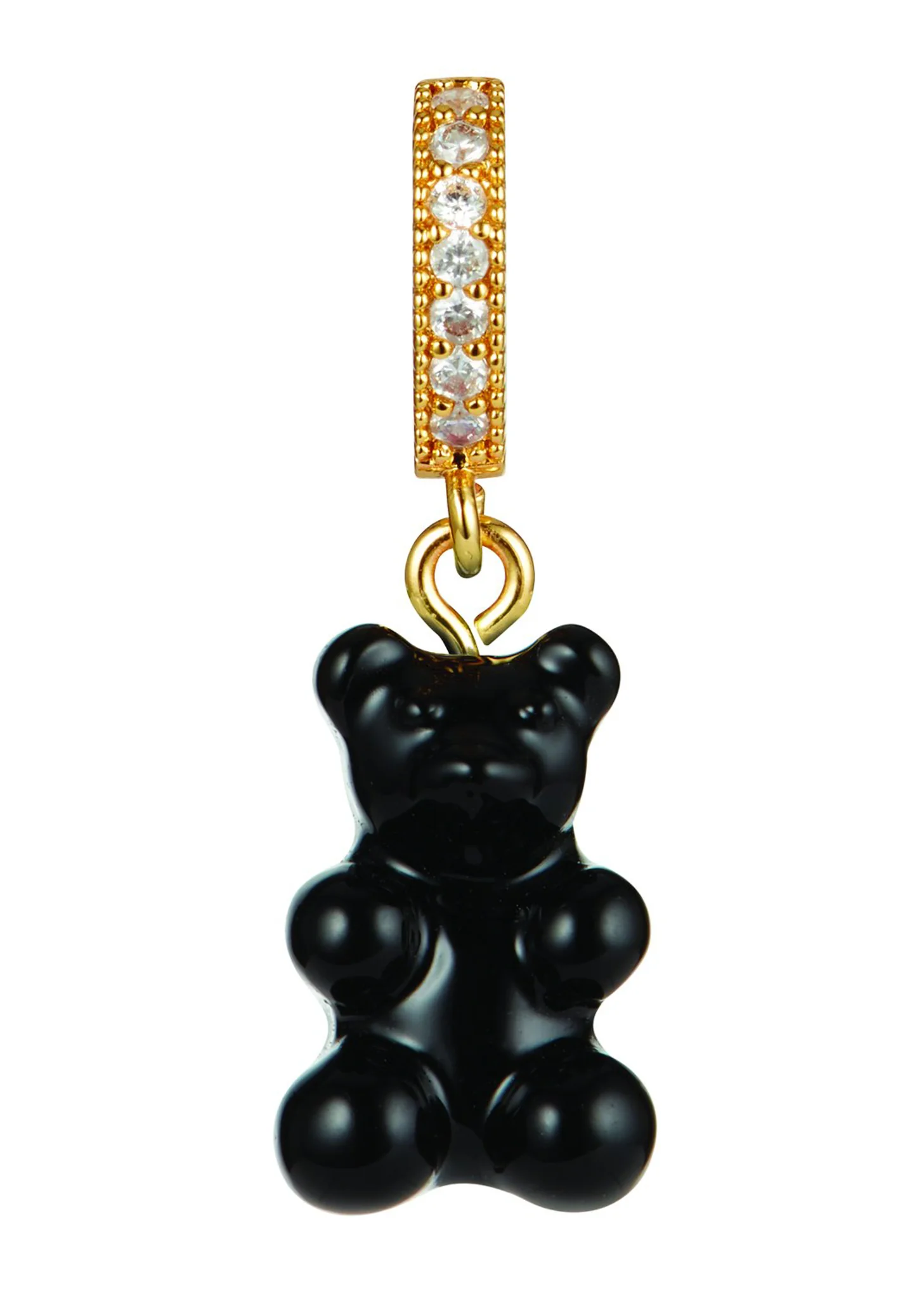 Nostalgia Bear Hoop Earring - Black - Image 3