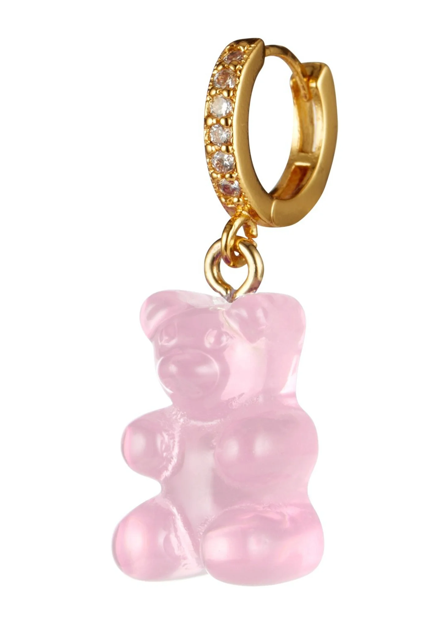 Nostalgia Bear Hoop Earring - Bubblegum Pink