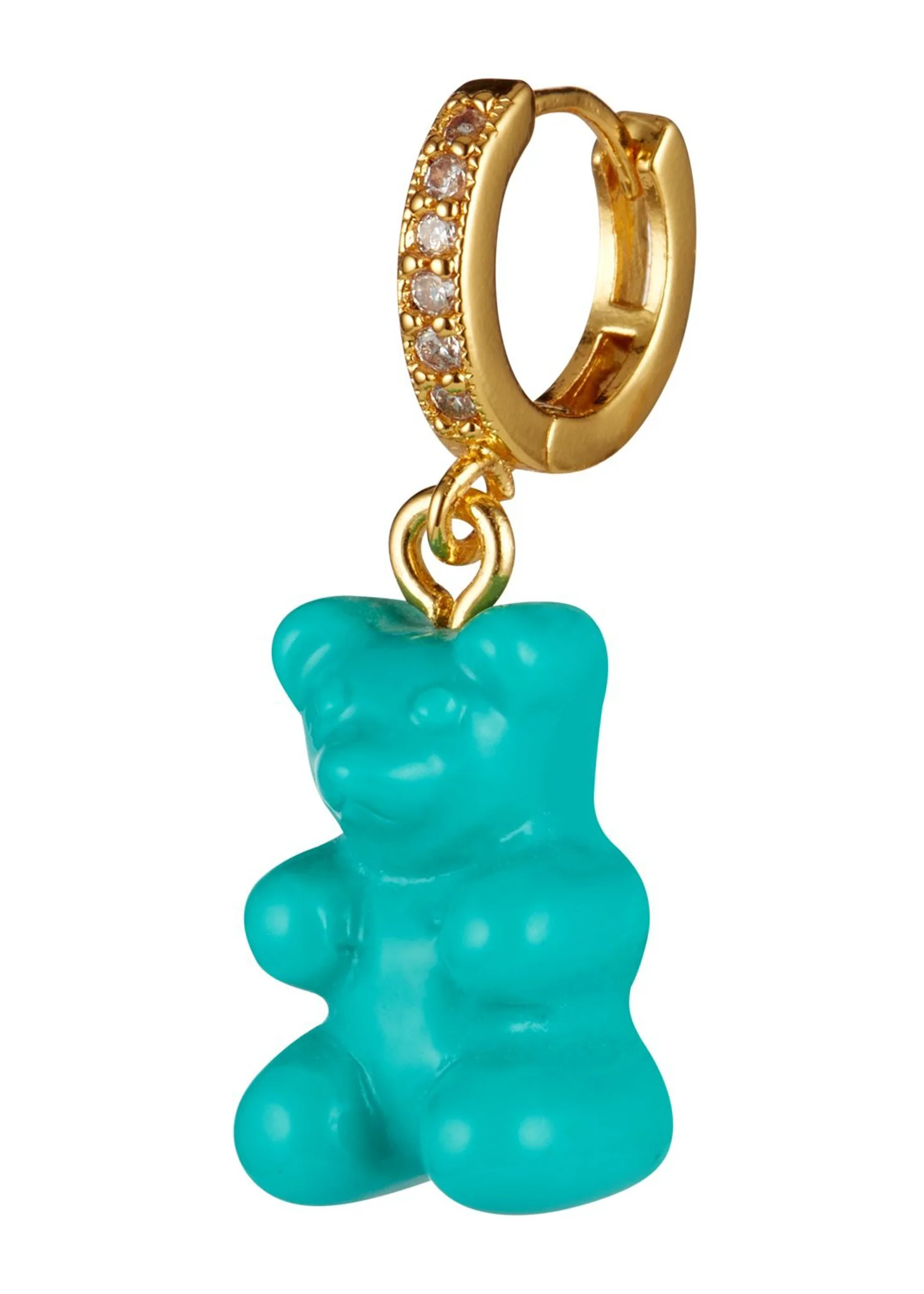 Nostalgia Bear Hoop Earring - Mykonos Blue