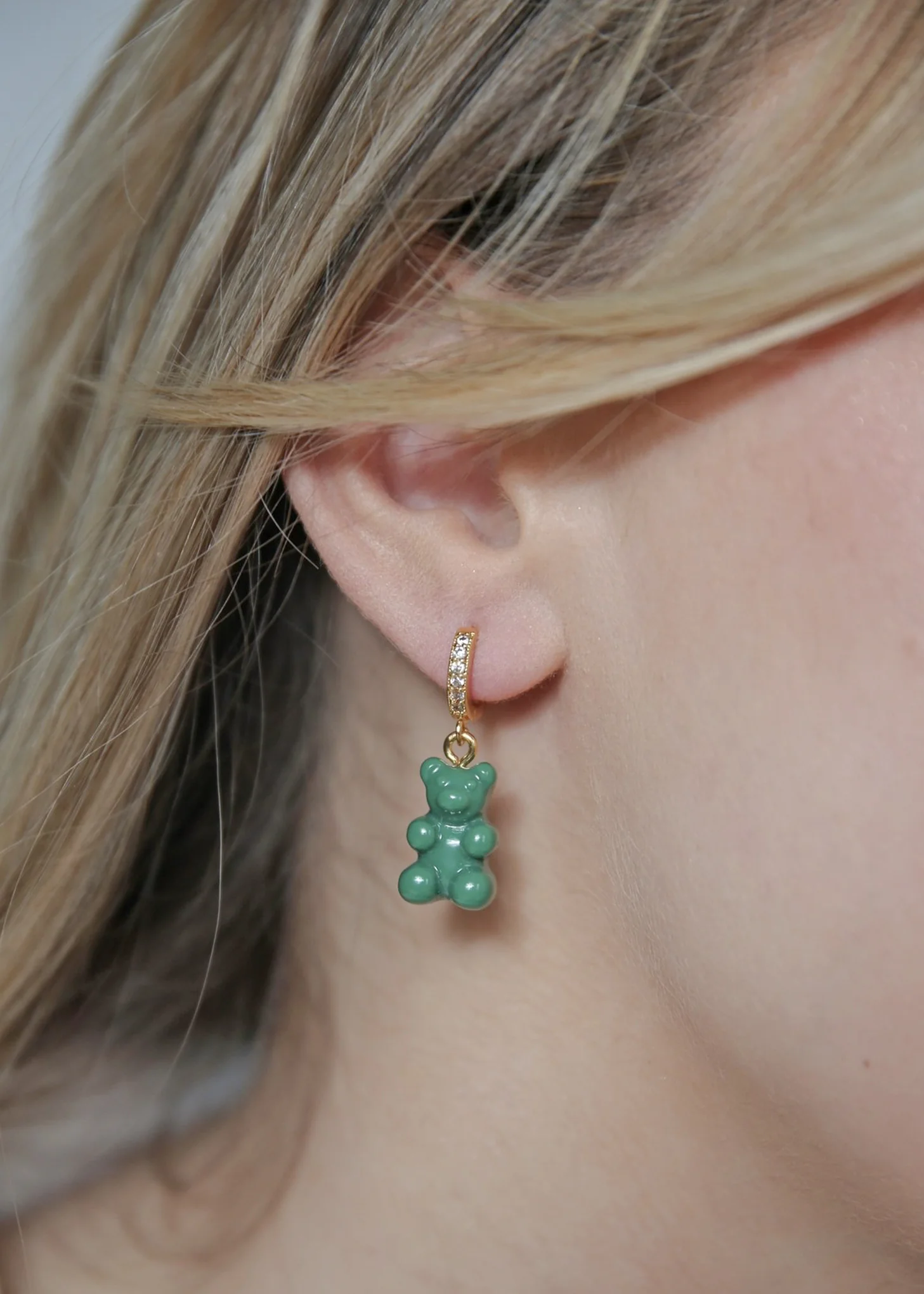 Nostalgia Bear Hoop Earring - Vegan - Image 2