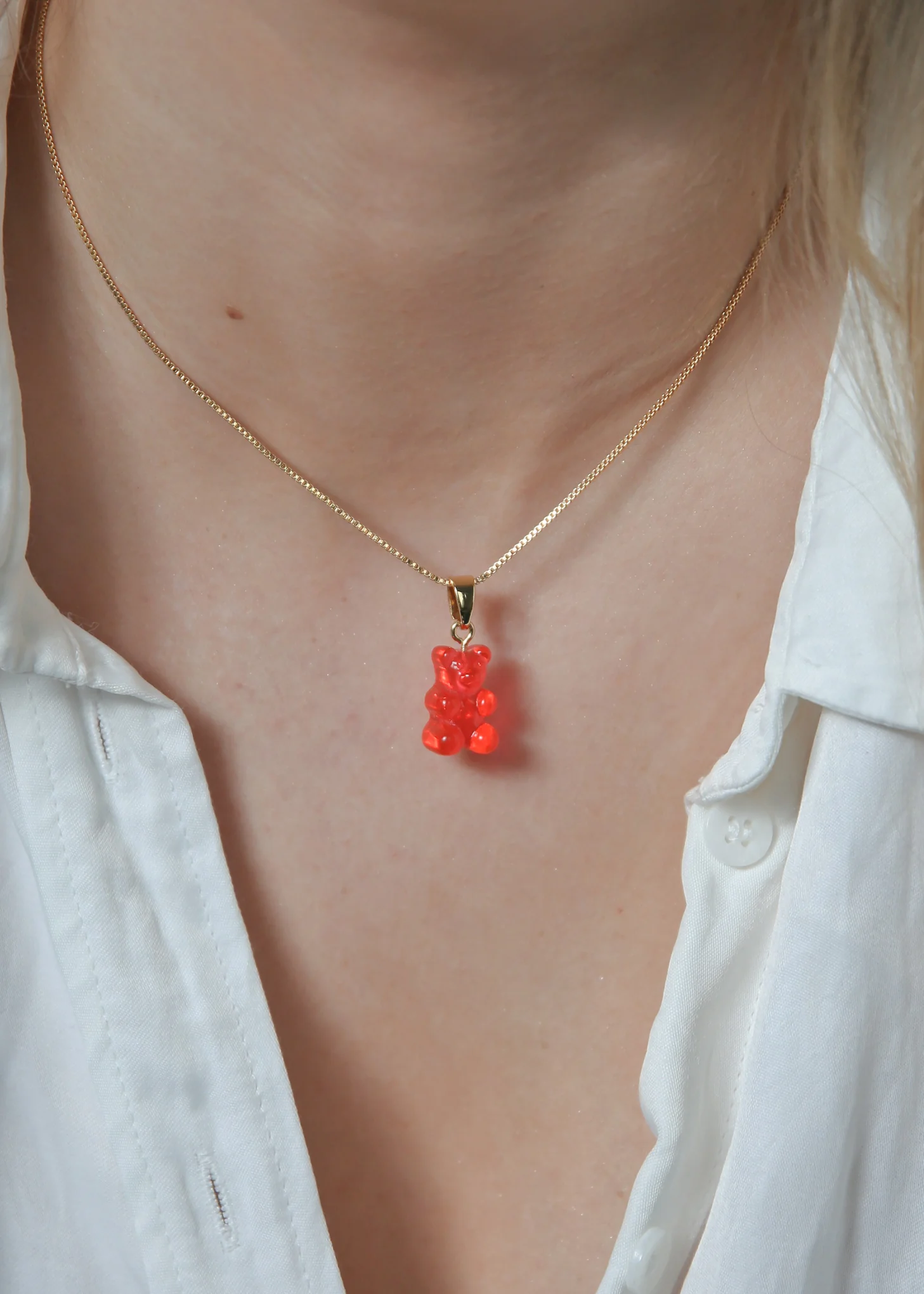 Nostalgia Bear Pendant - Jelly Red - Image 2