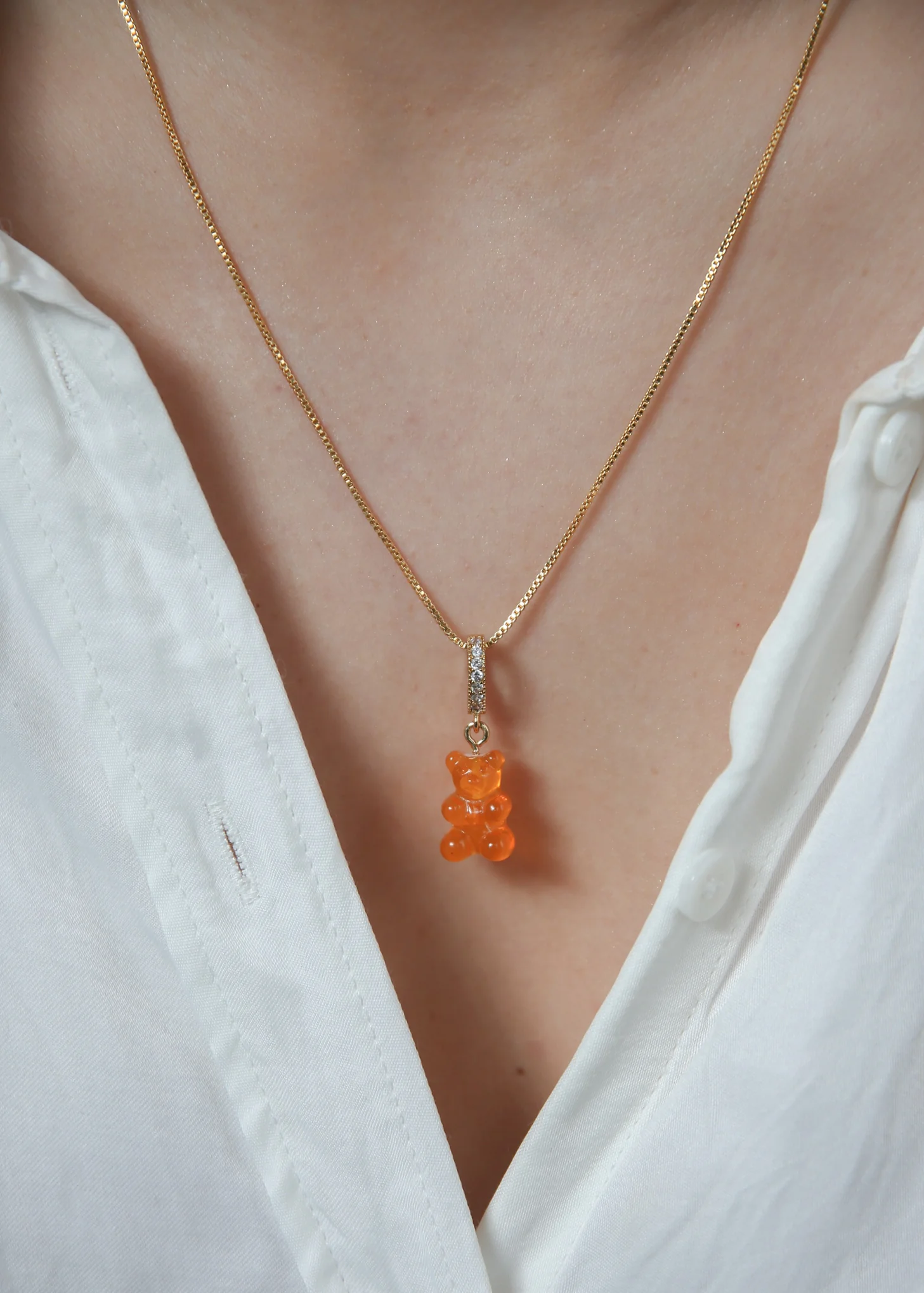 Nostalgia Bear Pendant Pave Connector - Fanta - Image 3