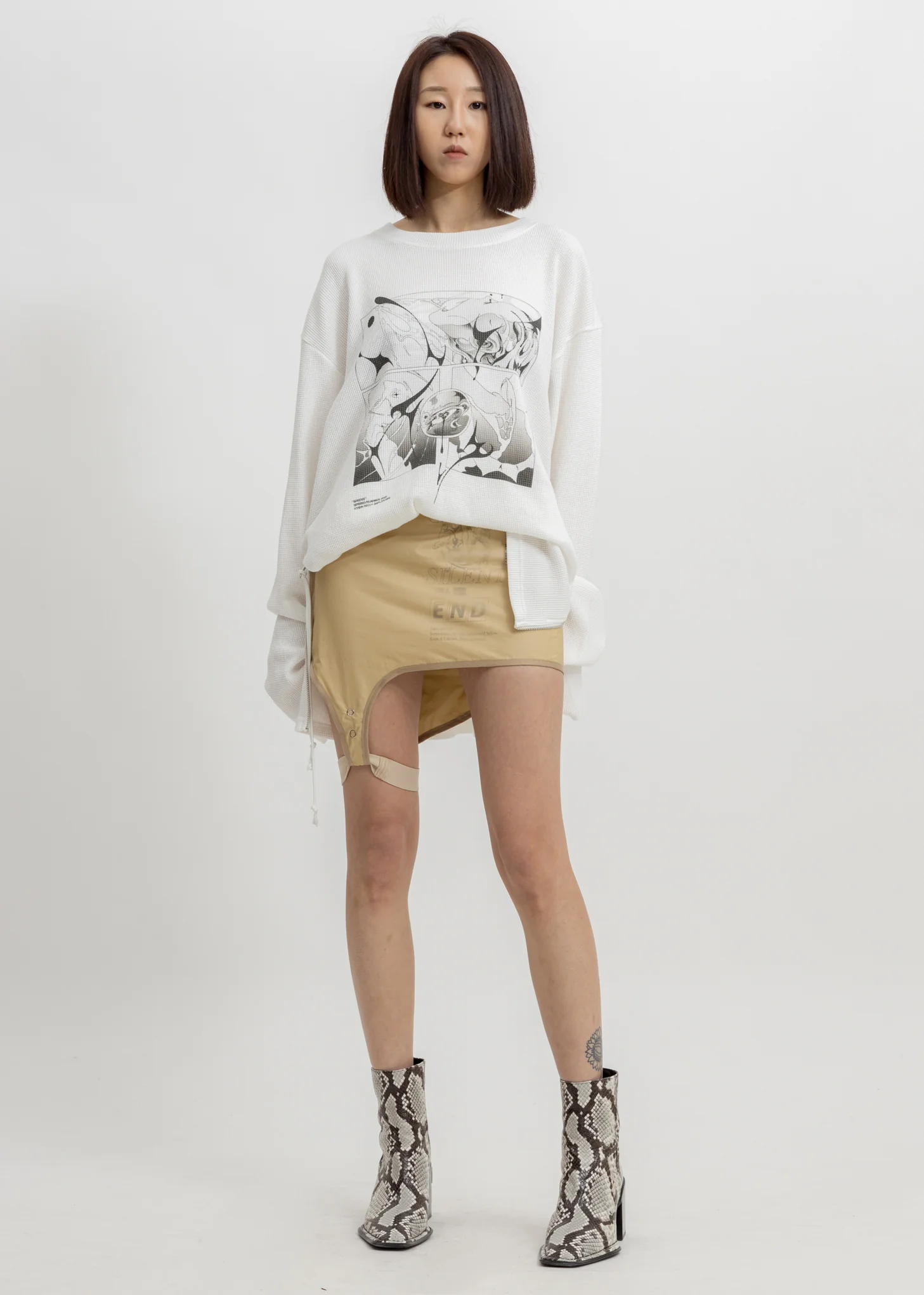 Nude Layered Garter Skirt - Image 5