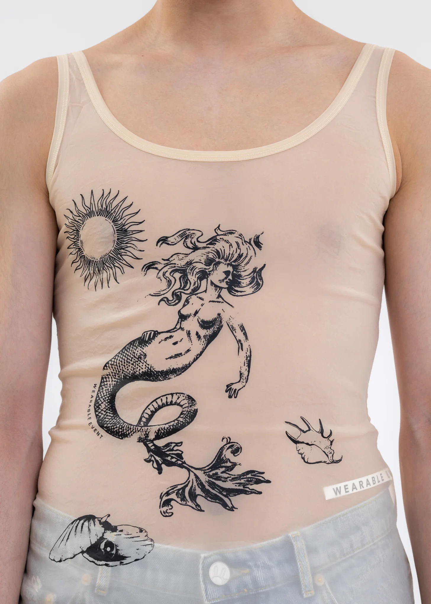 Nude Mermaid totem print vest - Image 2