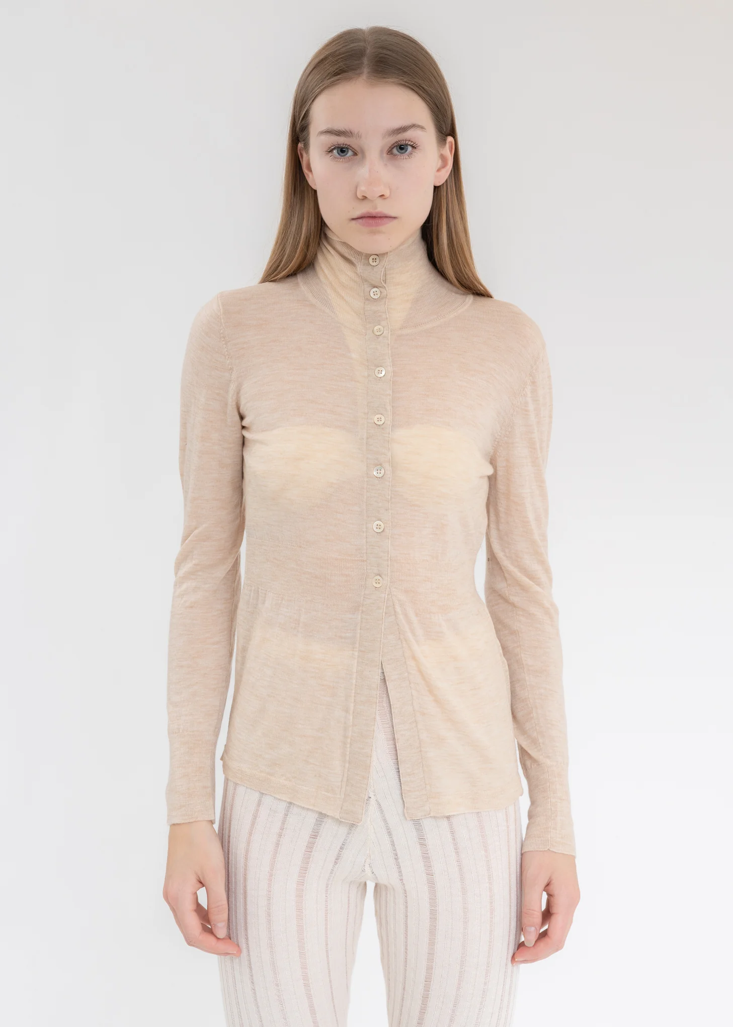 Nude Wool Cardigan