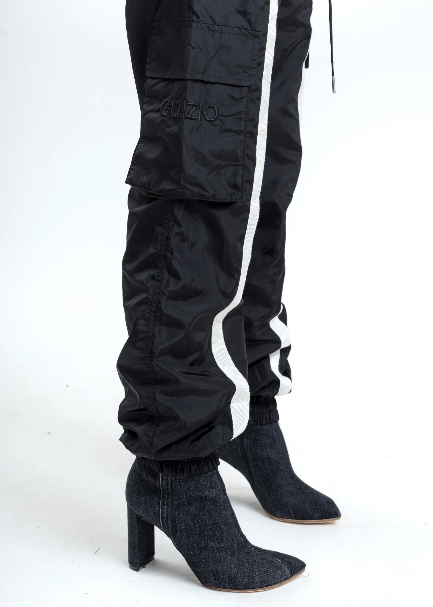Black Nylon Trackpants - Image 3