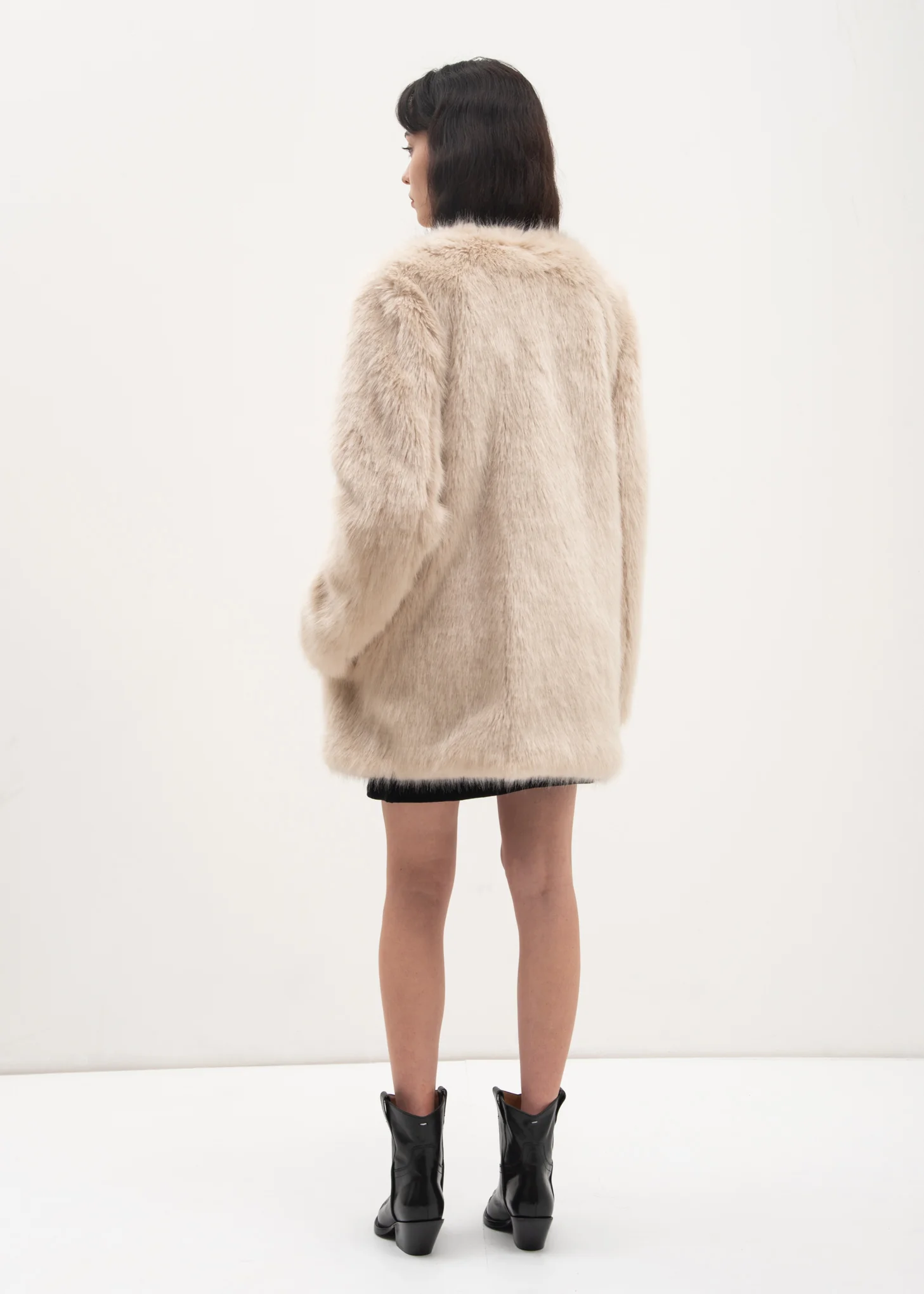 Oatmeal Faux Fur Coat - Image 2