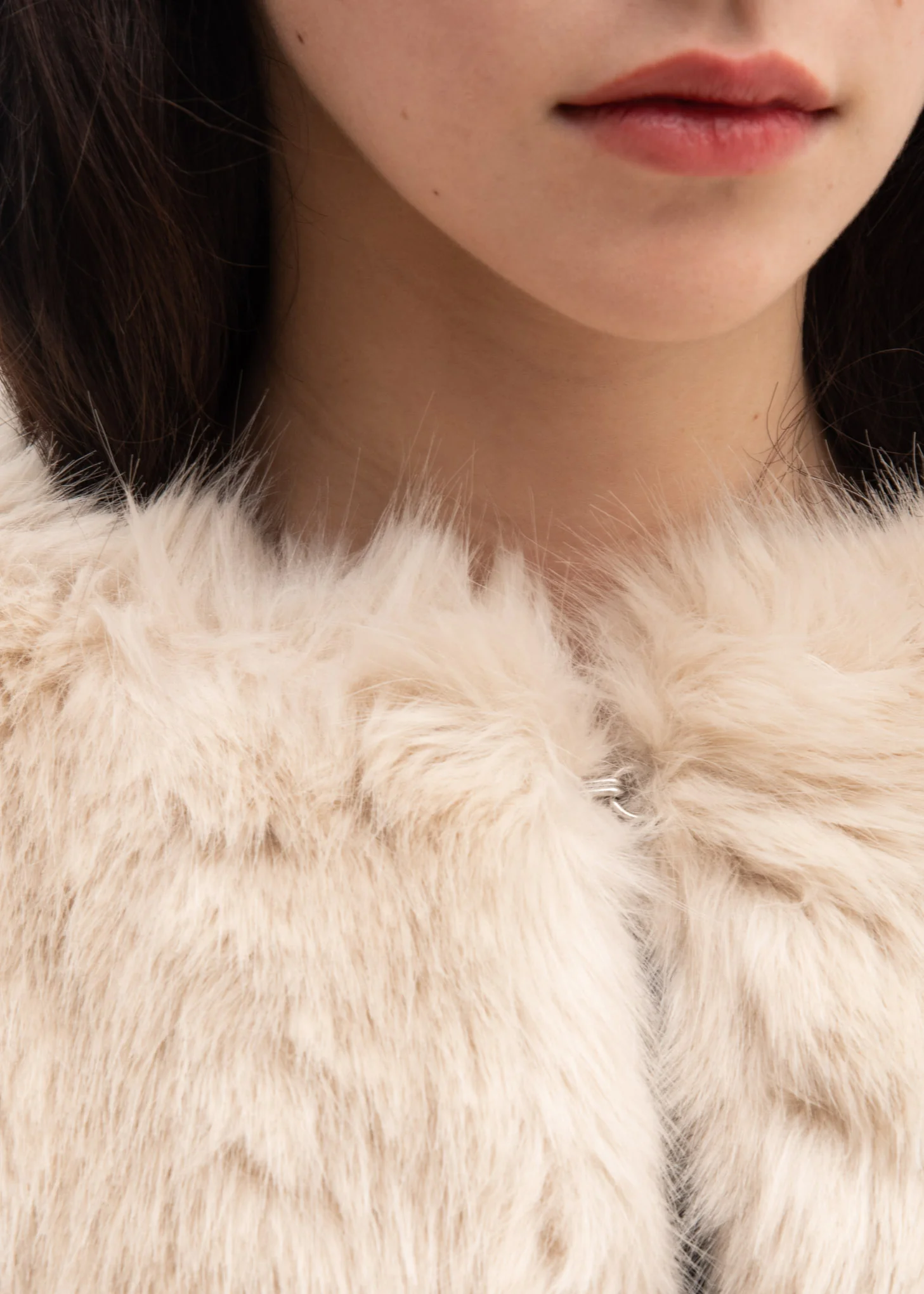 Oatmeal Faux Fur Coat - Image 3