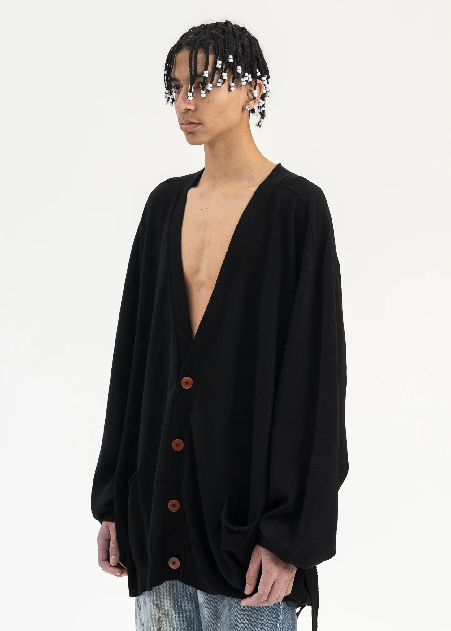 OFF BLACK GRAMPA LIGHT CARDIGAN - Image 3