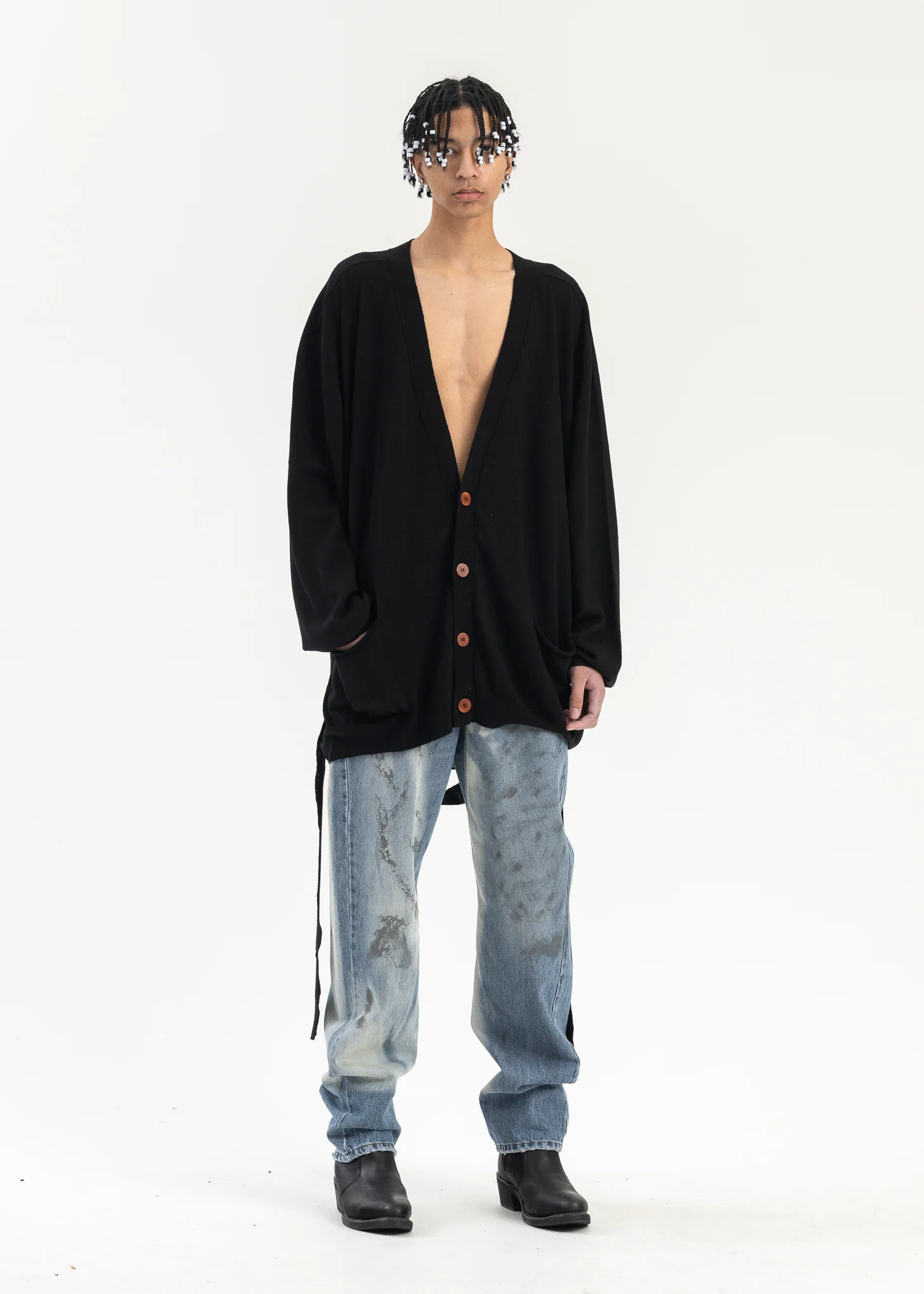 OFF BLACK GRAMPA LIGHT CARDIGAN - Image 6