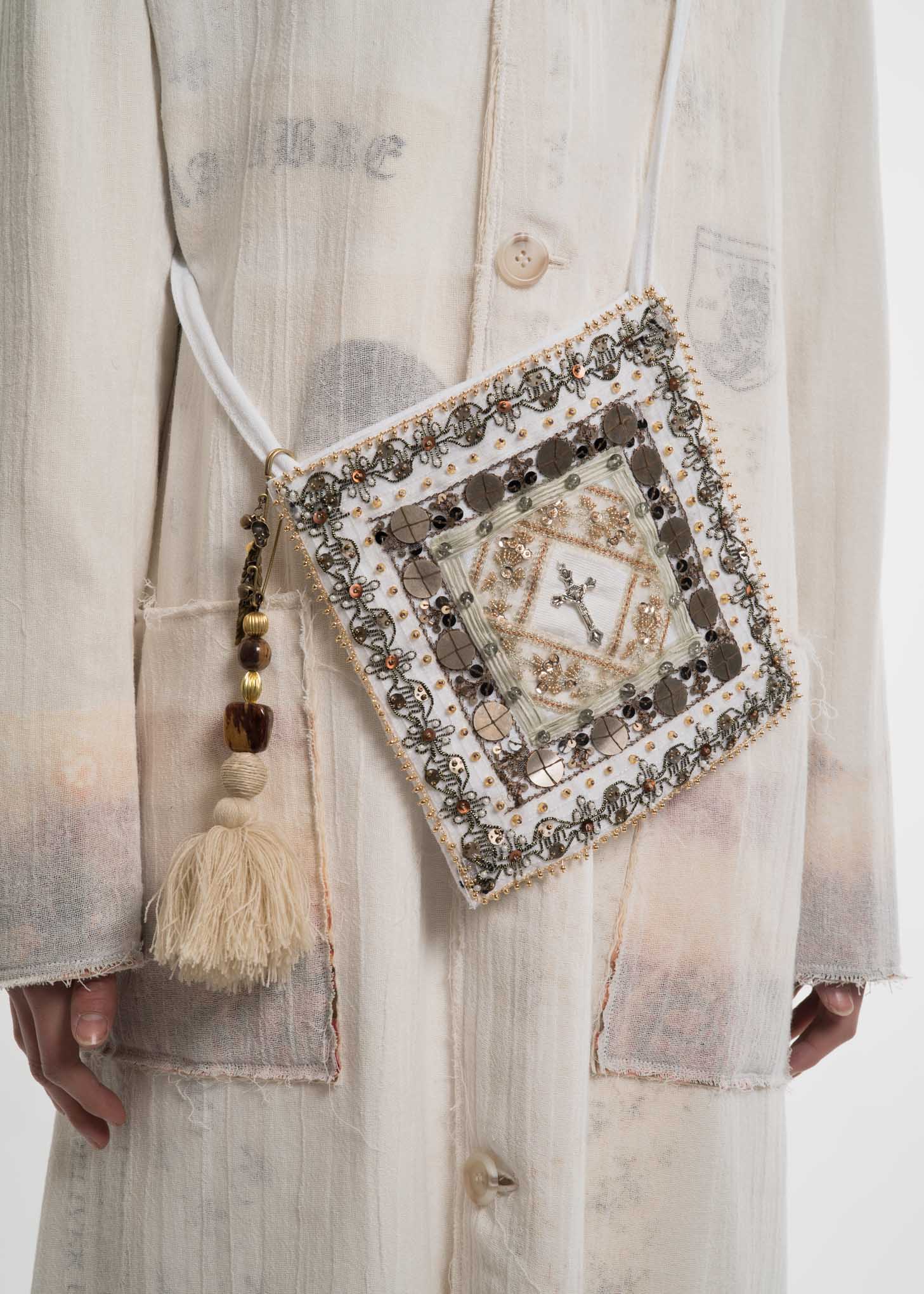 Off White Cross Bag w/ Keyring