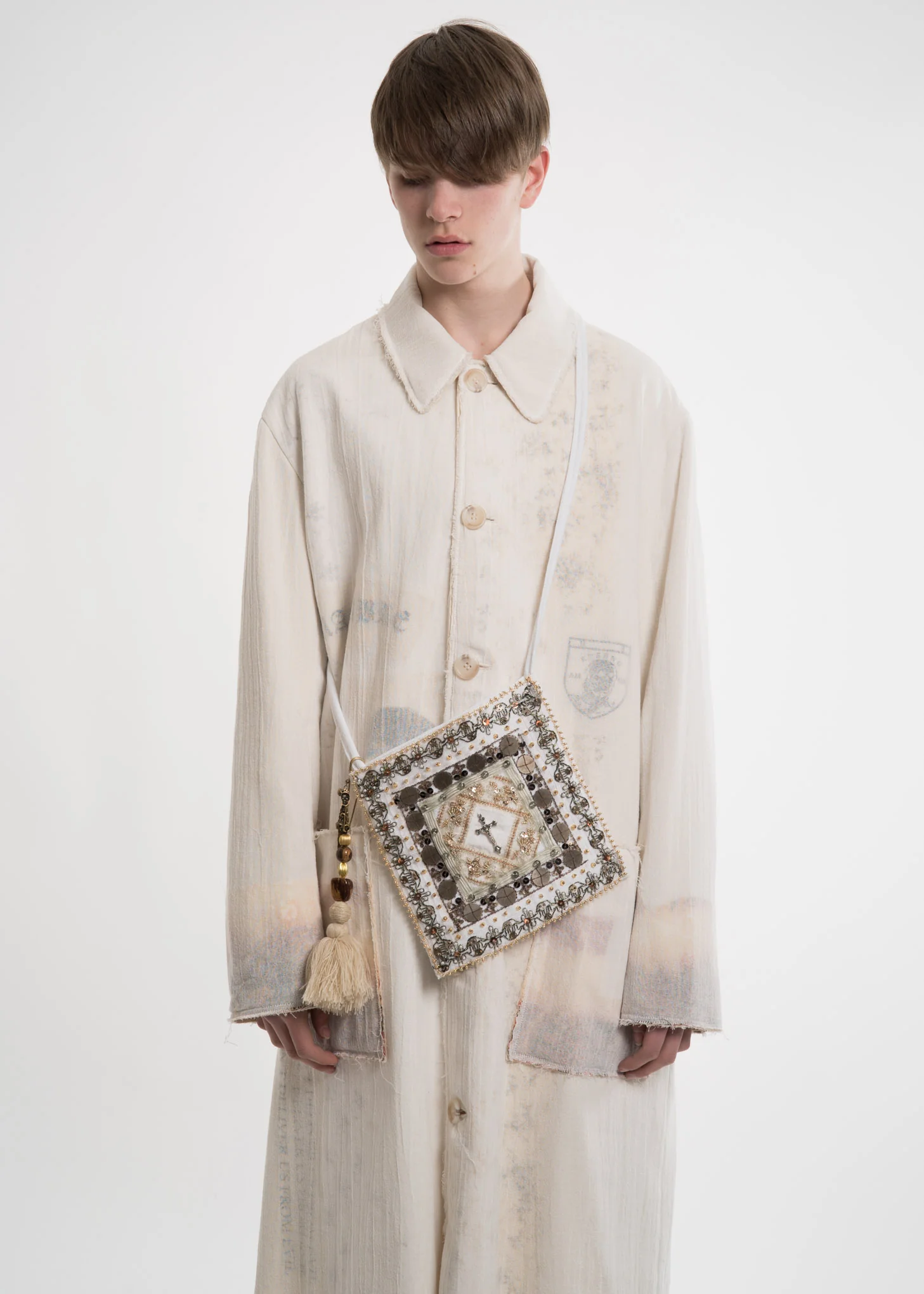 Off White Cross Bag w/ Keyring - Image 5