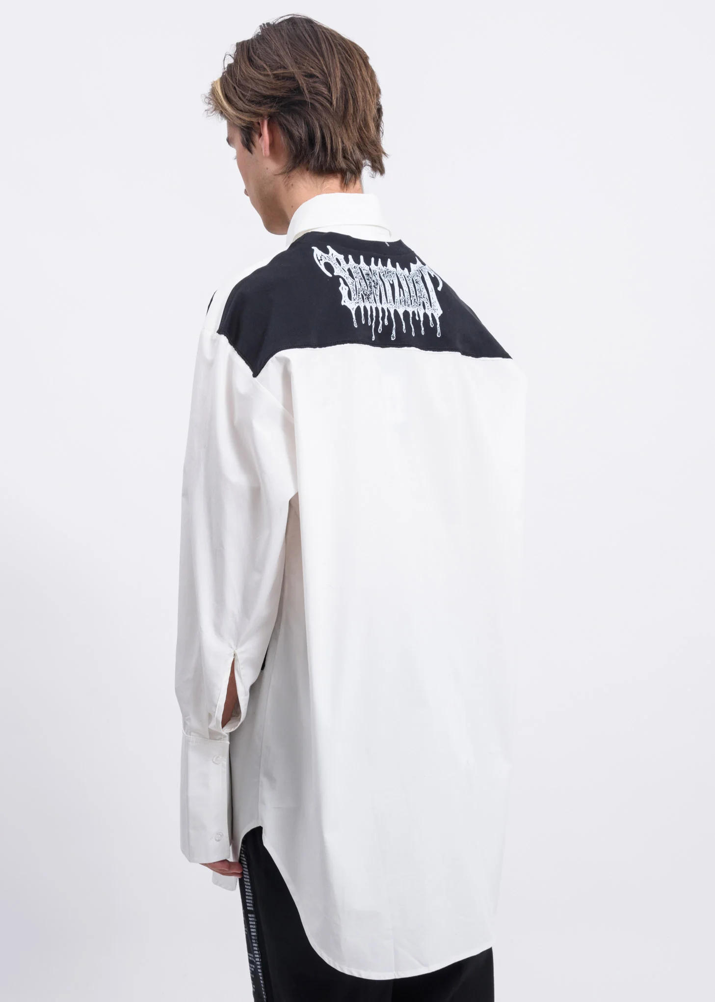 Off White Patches Oversized Shirt - Image 3