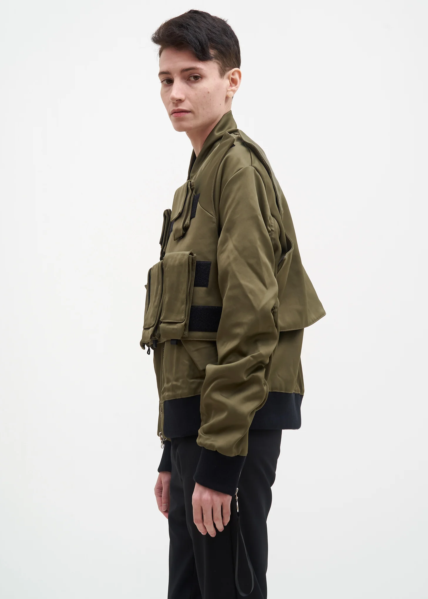 Olive Bomber w/ Removable Tactical Vest - Image 4