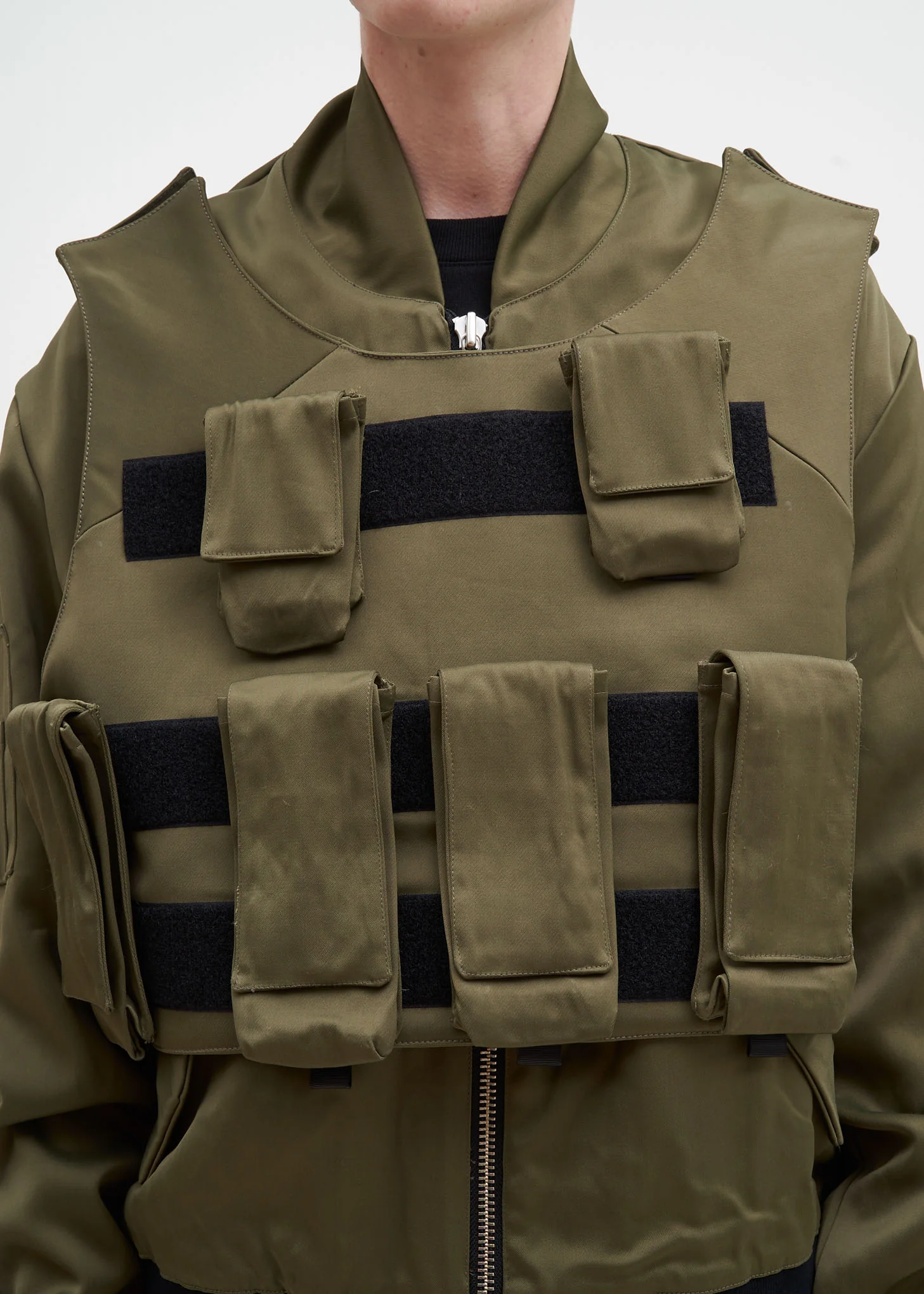 Olive Bomber w/ Removable Tactical Vest - Image 5