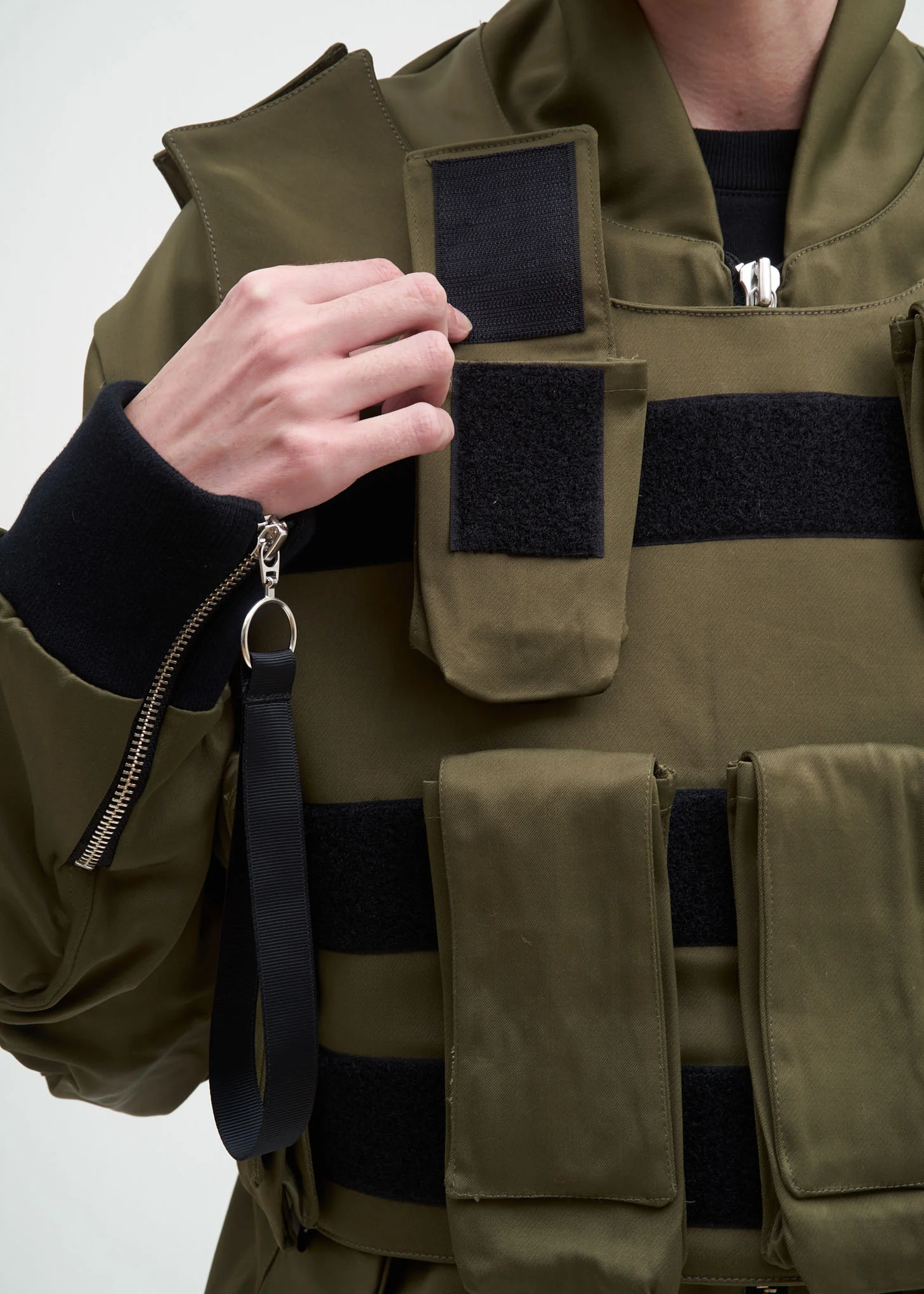 Olive Bomber w/ Removable Tactical Vest - Image 6