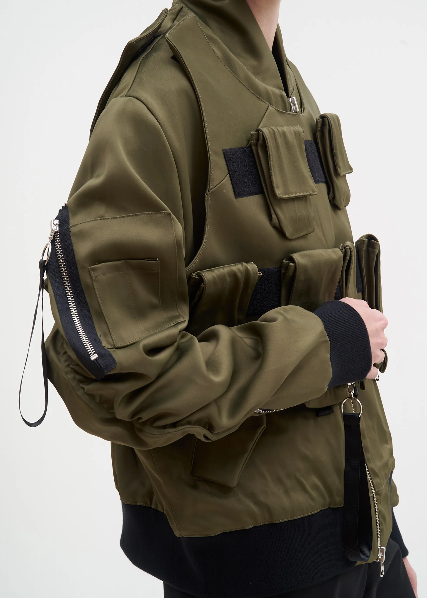 Olive Bomber w/ Removable Tactical Vest - Image 8