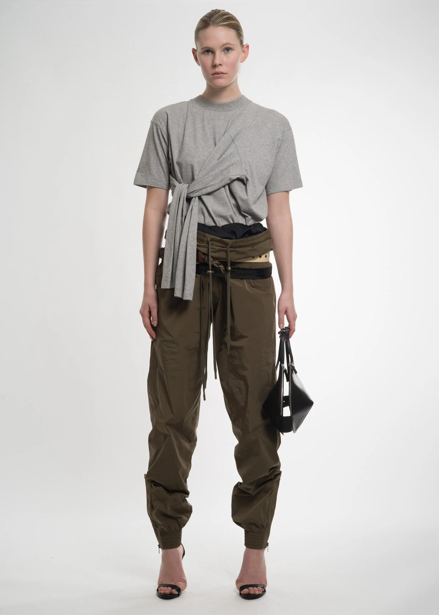 Olive Double Waist Track Pants - Image 2
