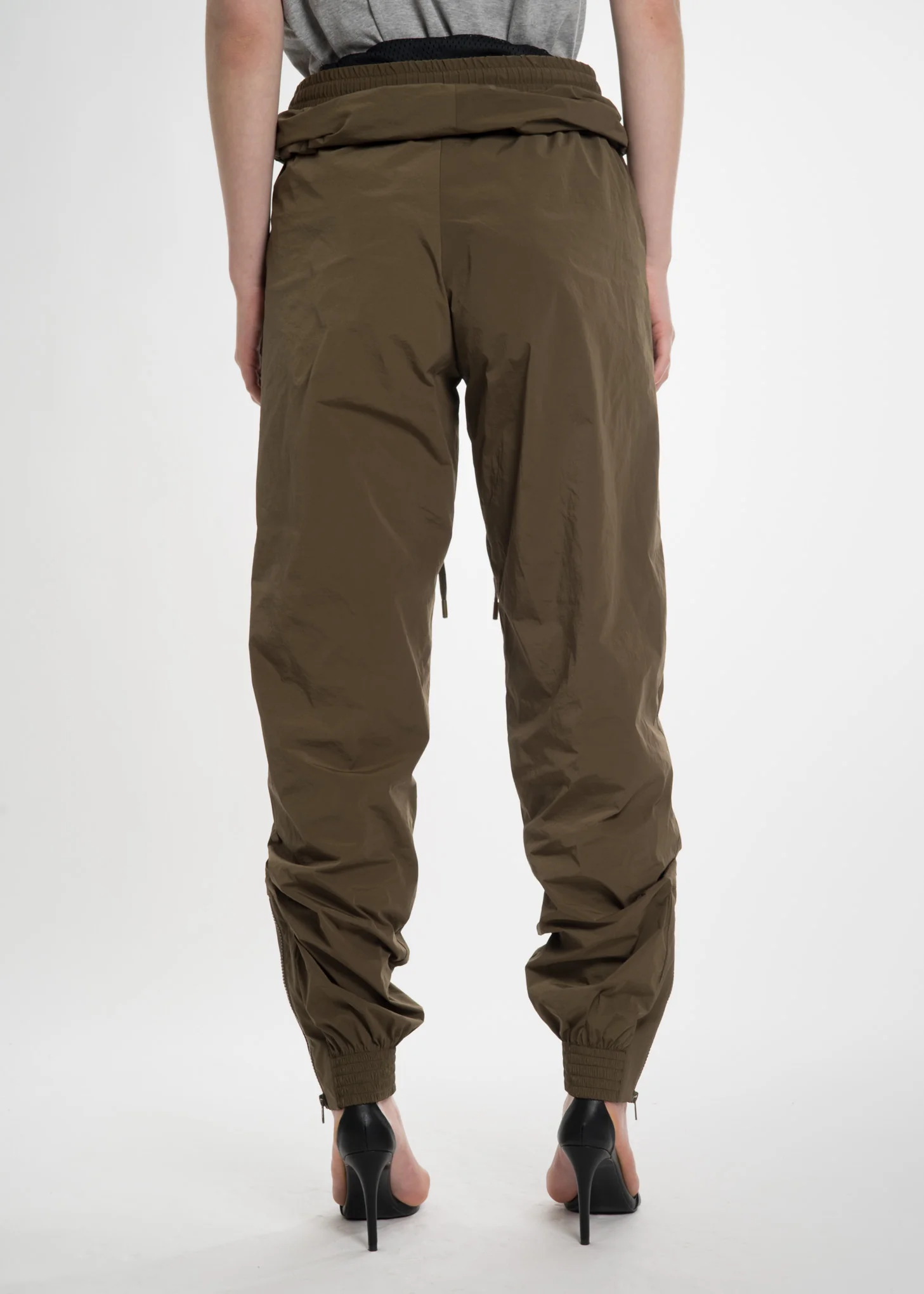 Olive Double Waist Track Pants - Image 3