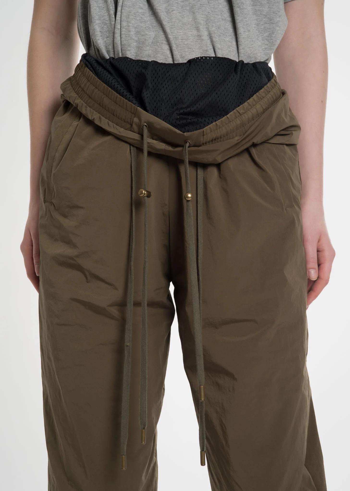 Olive Double Waist Track Pants - Image 6