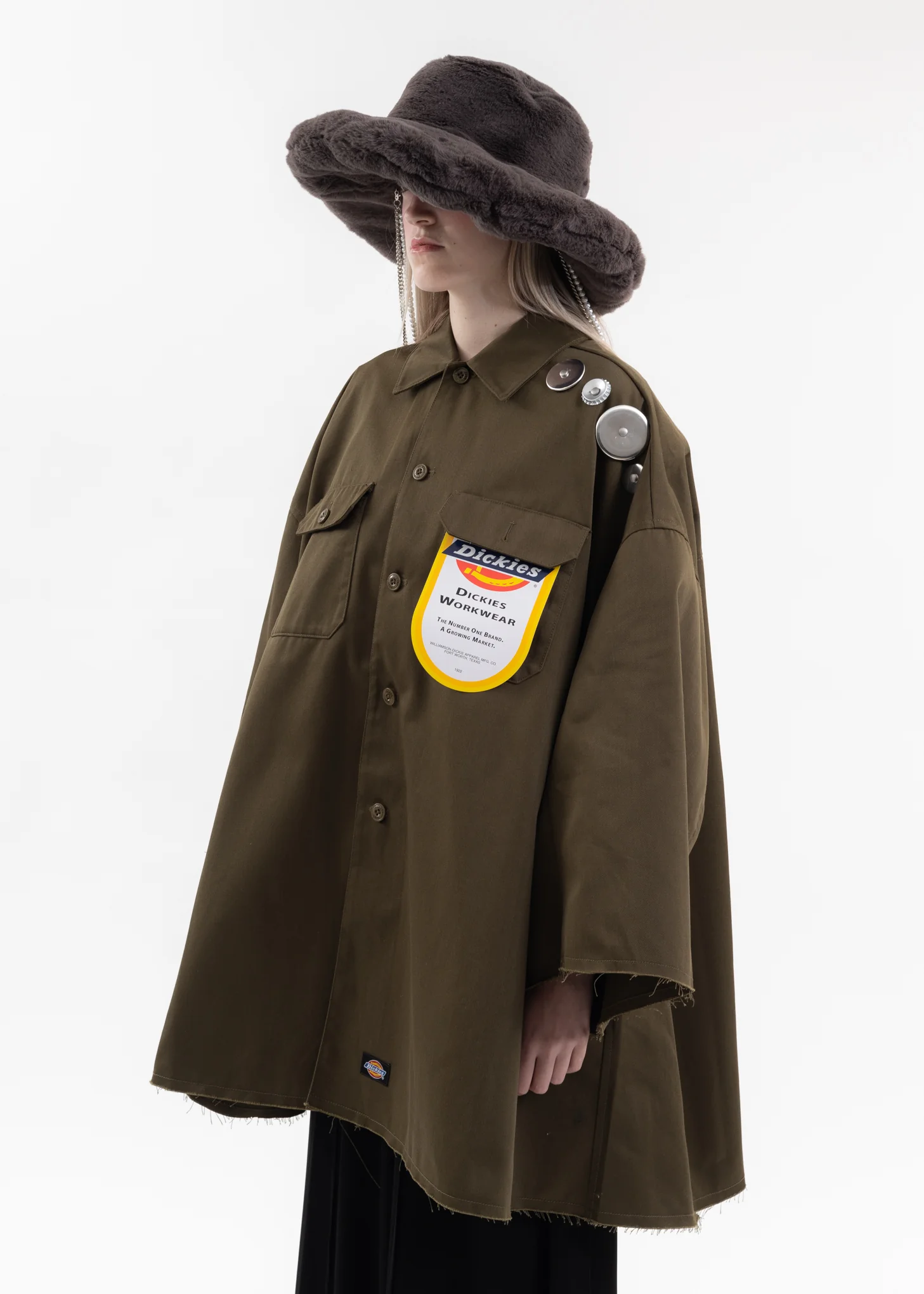 Olive KIDILL × Dickies Military Shirt - Image 3