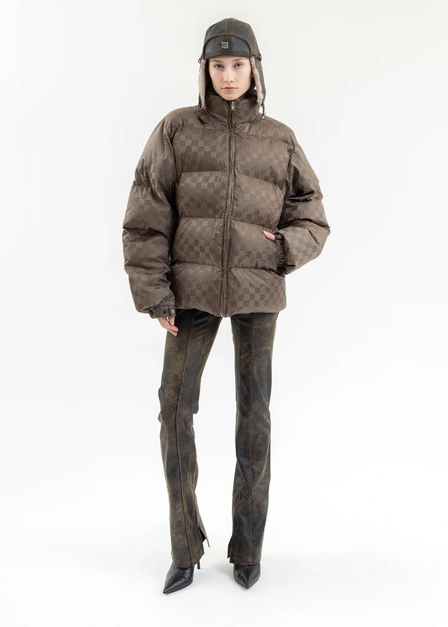 OLIVE MONOGRAM NYLON PUFFER - Image 5