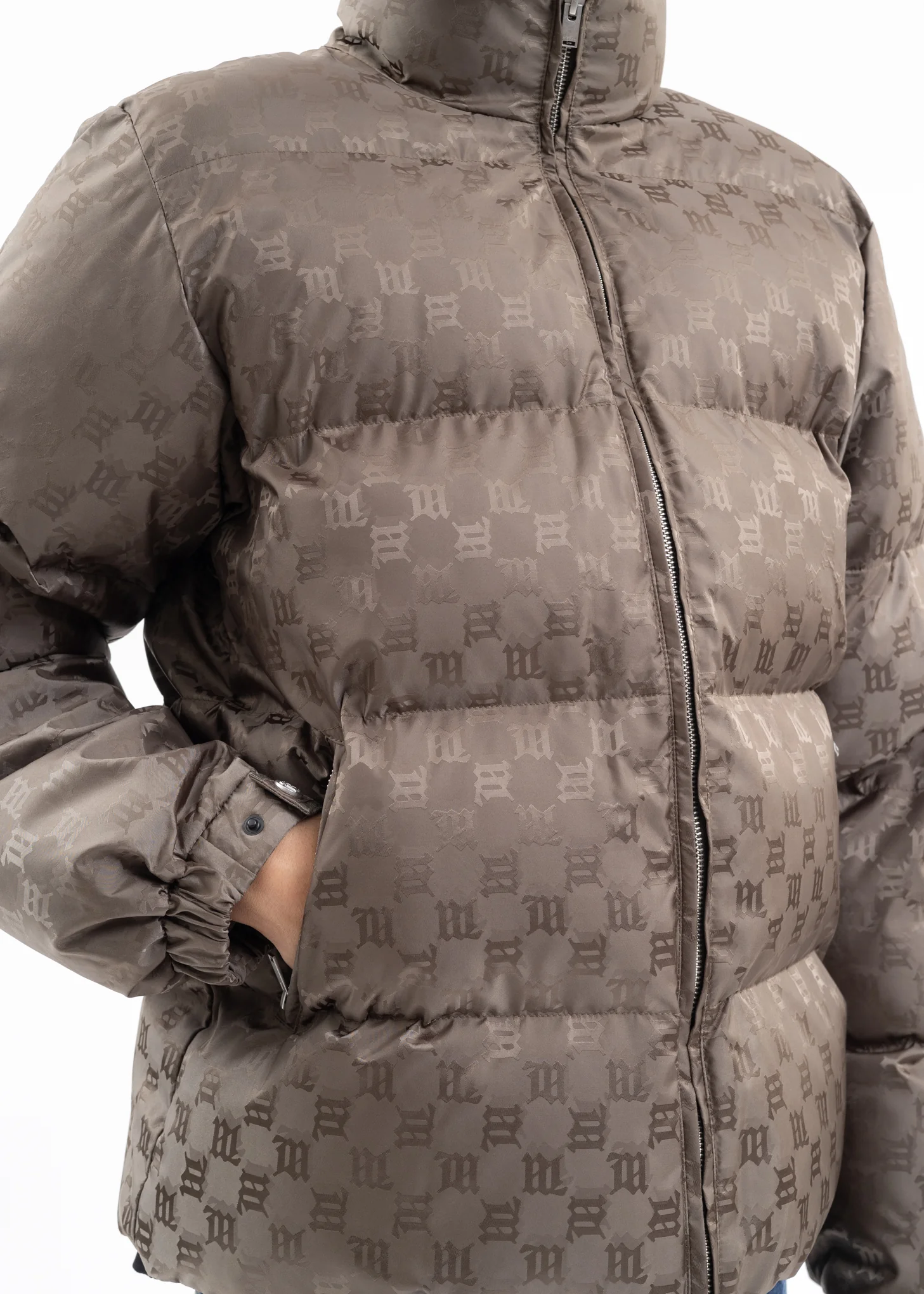 OLIVE MONOGRAM NYLON PUFFER - Image 4