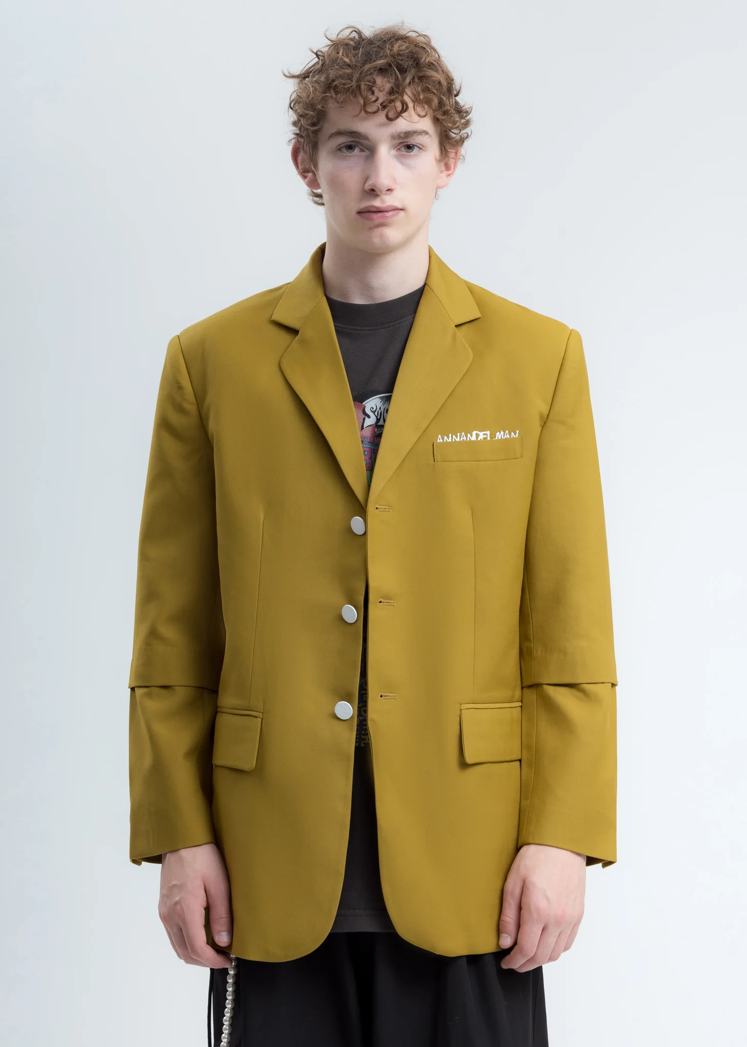 Olive Oversized Blazer Jacket - Image 2