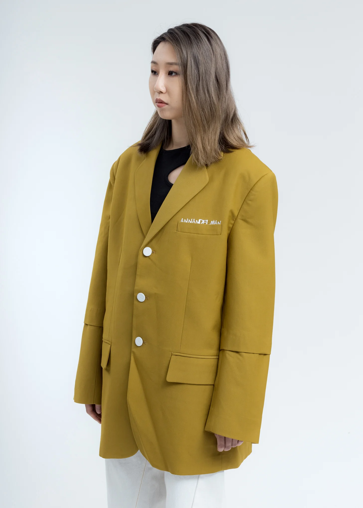 Olive Oversized Blazer Jacket - Image 2