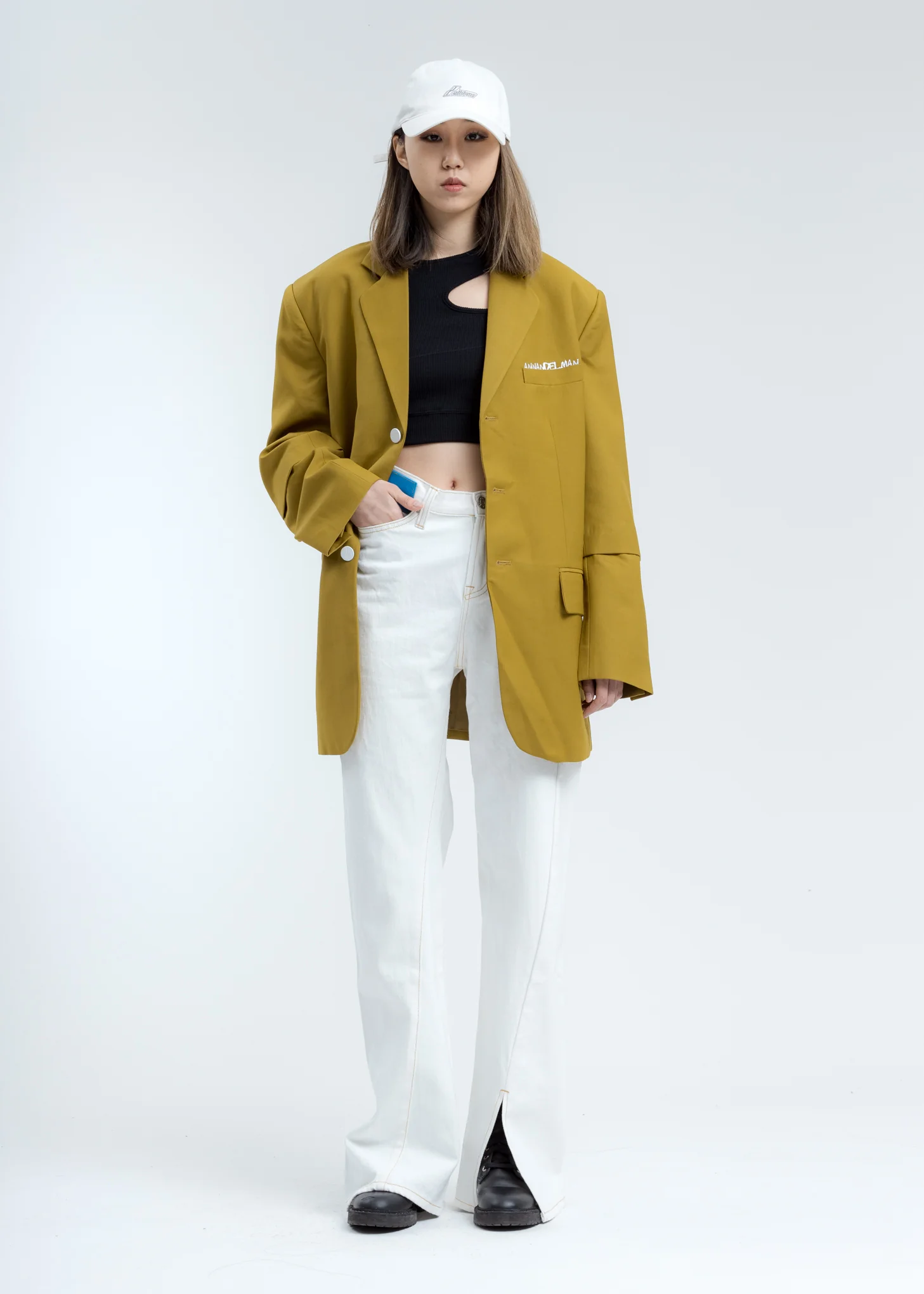 Olive Oversized Blazer Jacket - Image 4