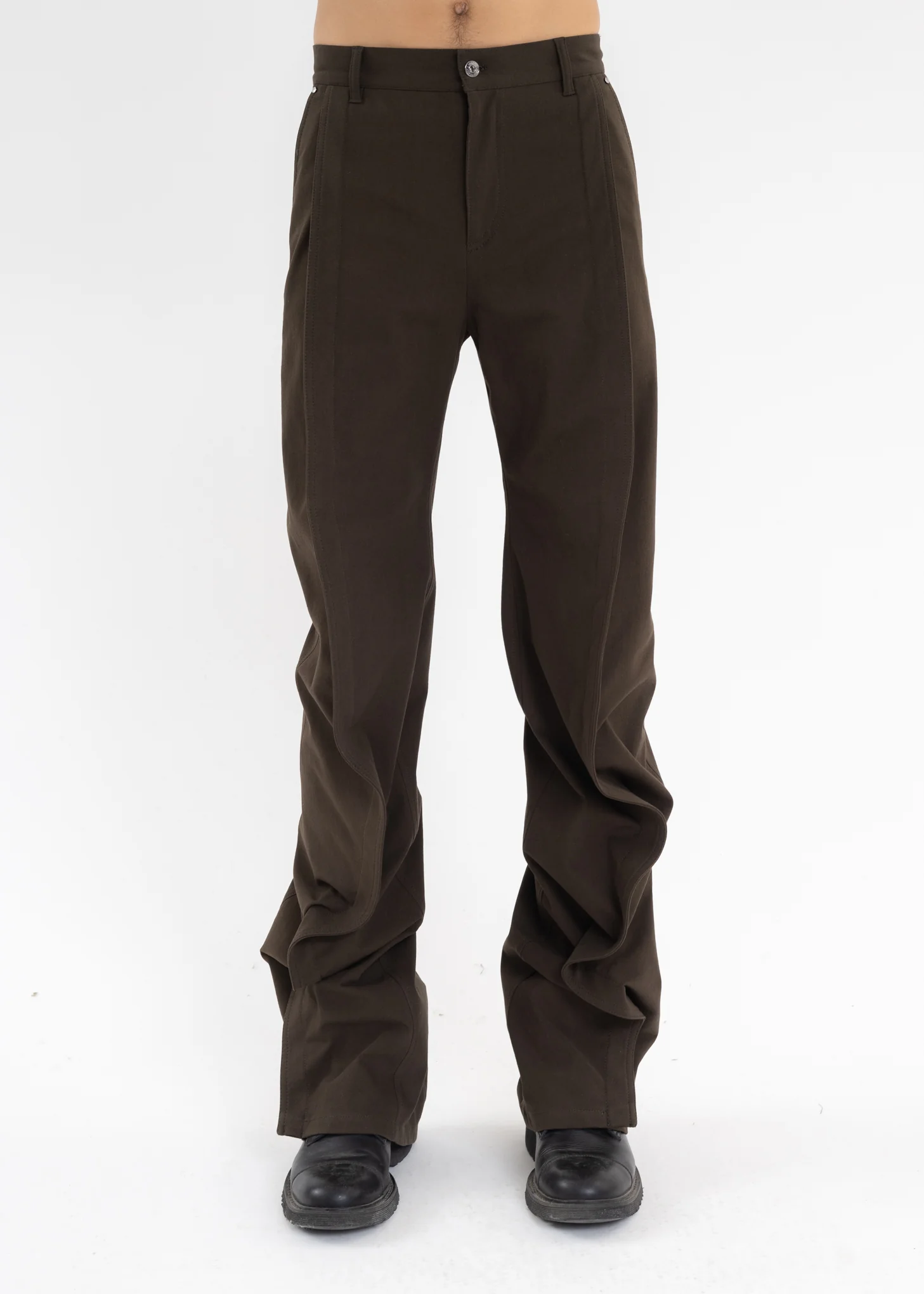 OLIVE SLIM BANANA PANTS - Image 3