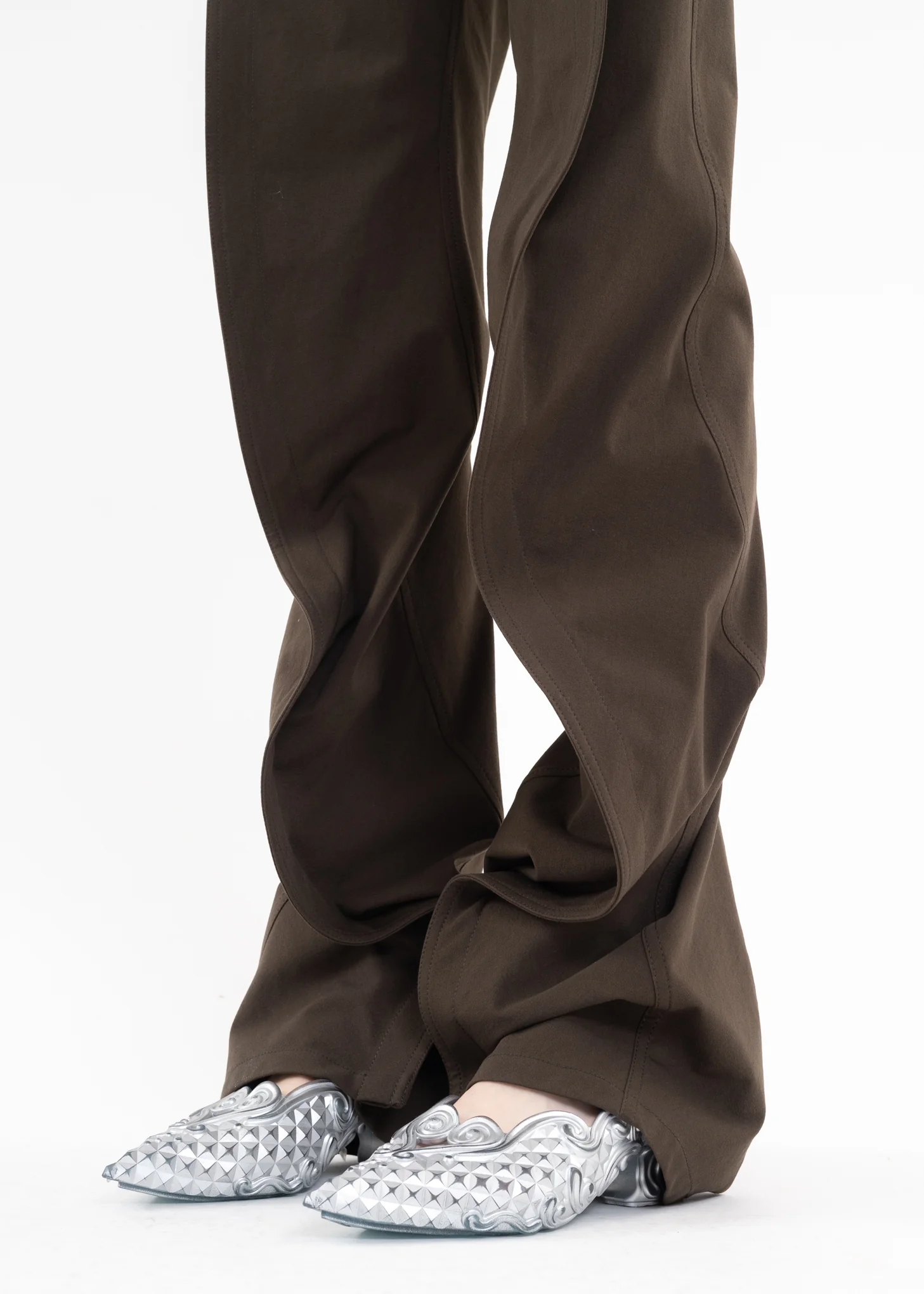 OLIVE SLIM BANANA PANTS - Image 3