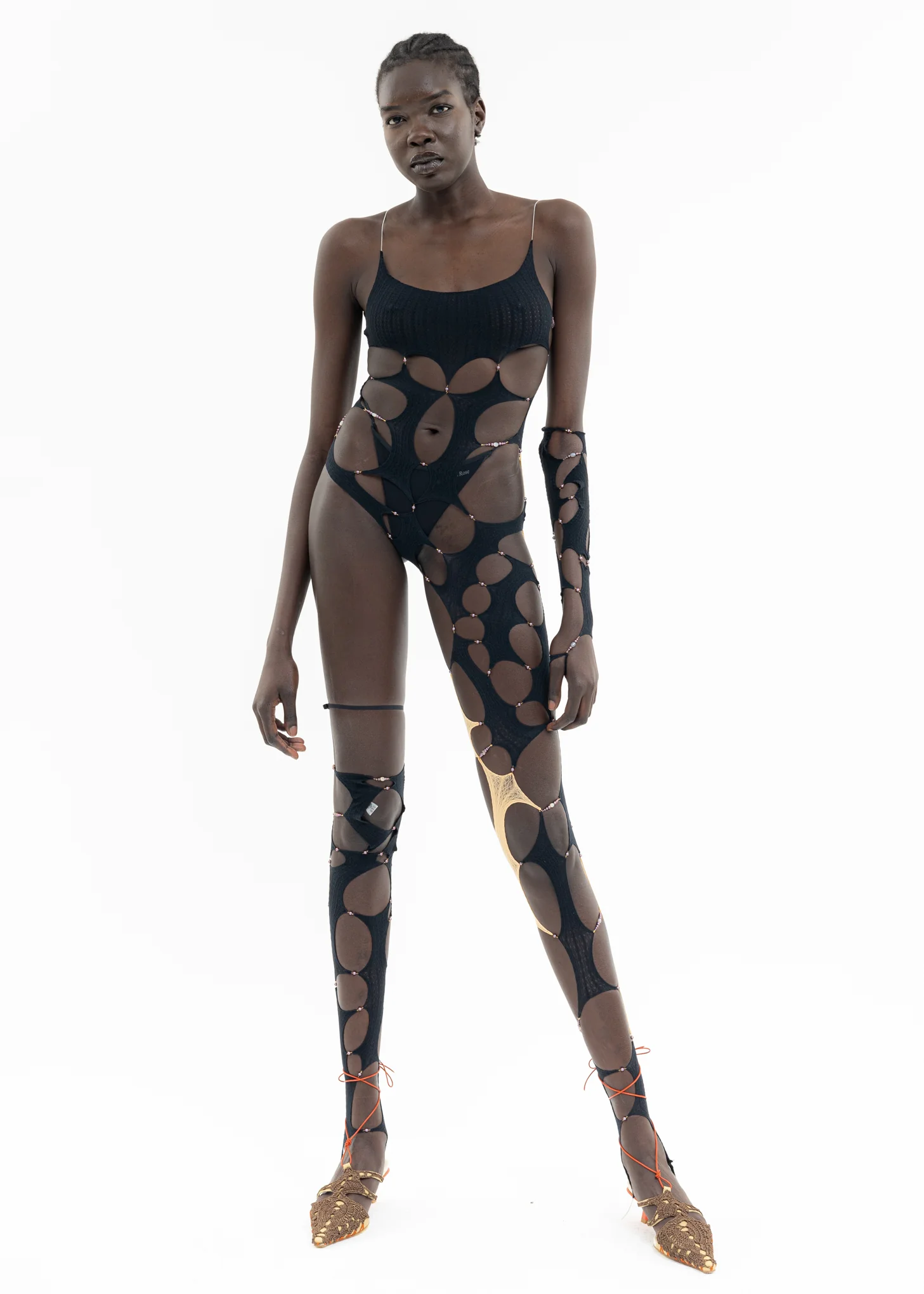 ONYX & CHEESE ASYMMETRIC UNITARD