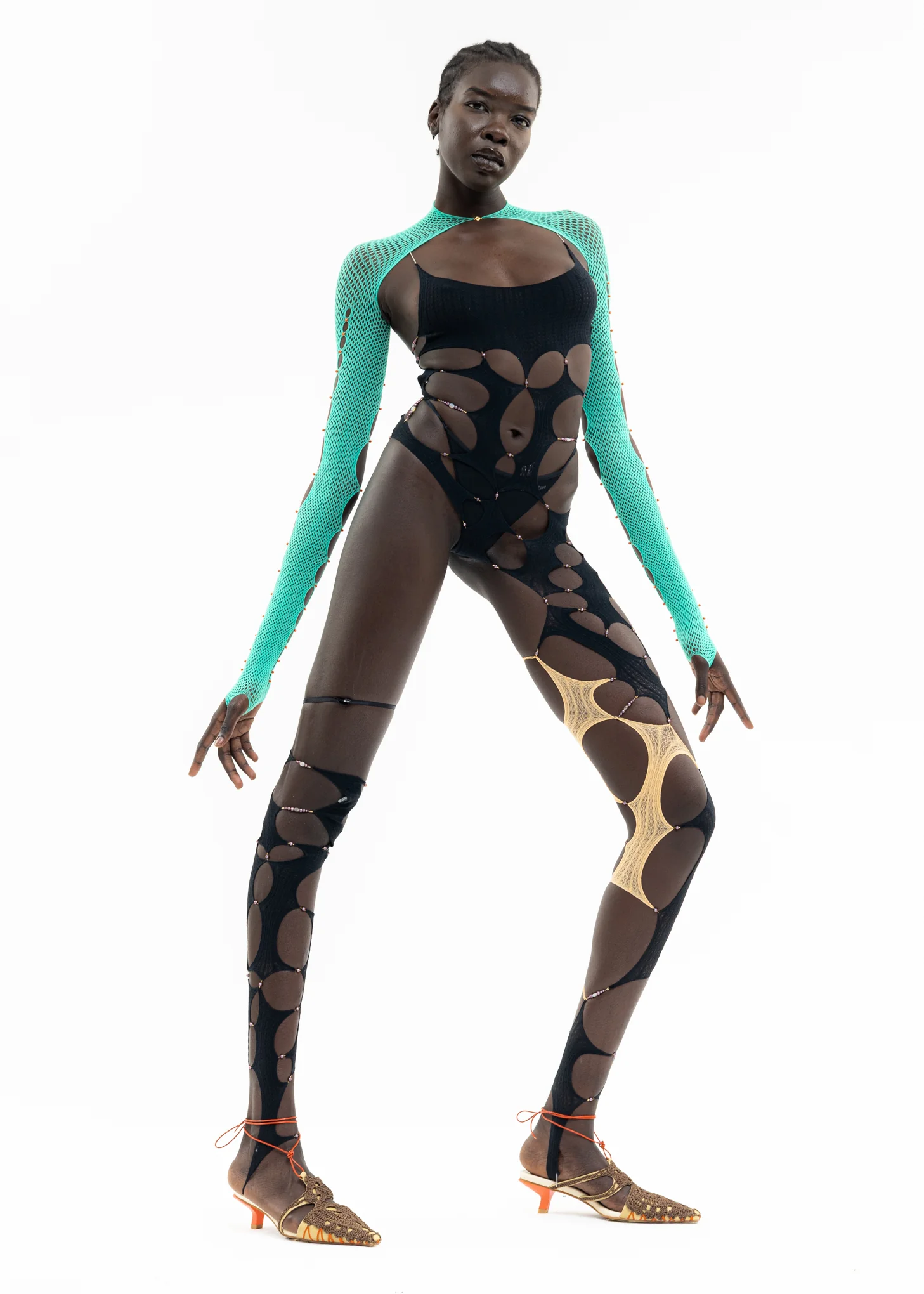ONYX & CHEESE ASYMMETRIC UNITARD - Image 11